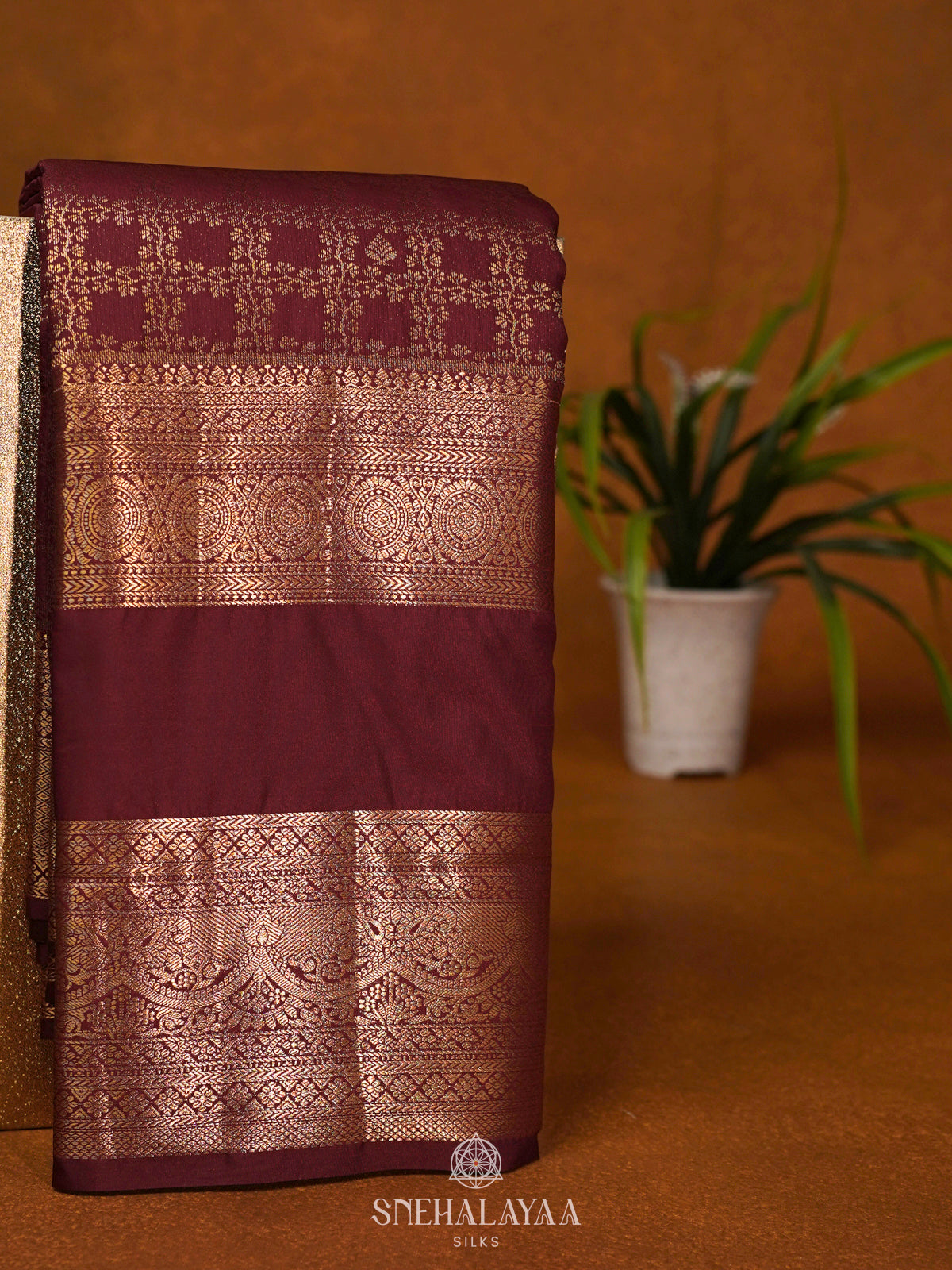 Maroon Art Silk Saree