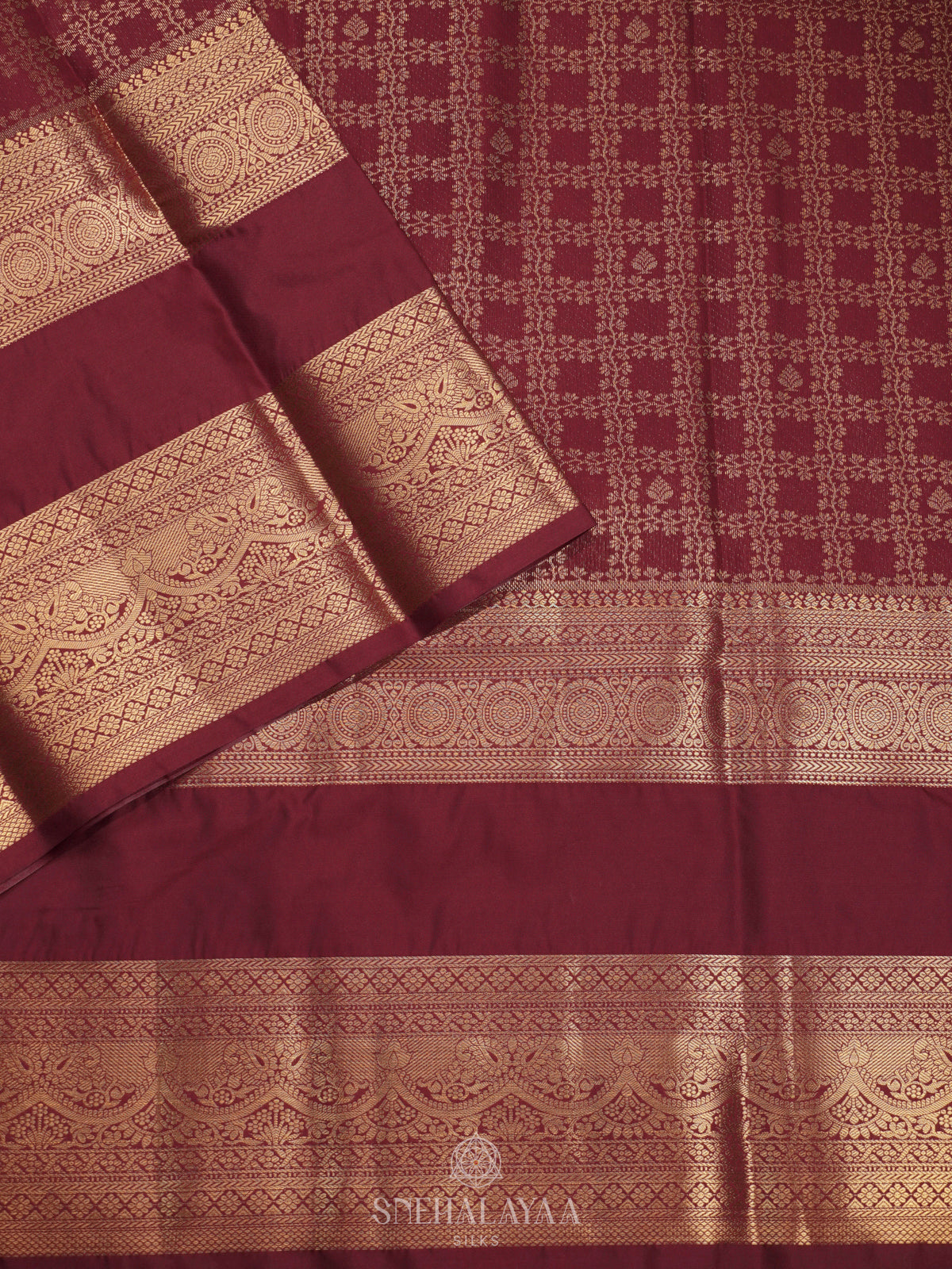 Maroon Art Silk Saree