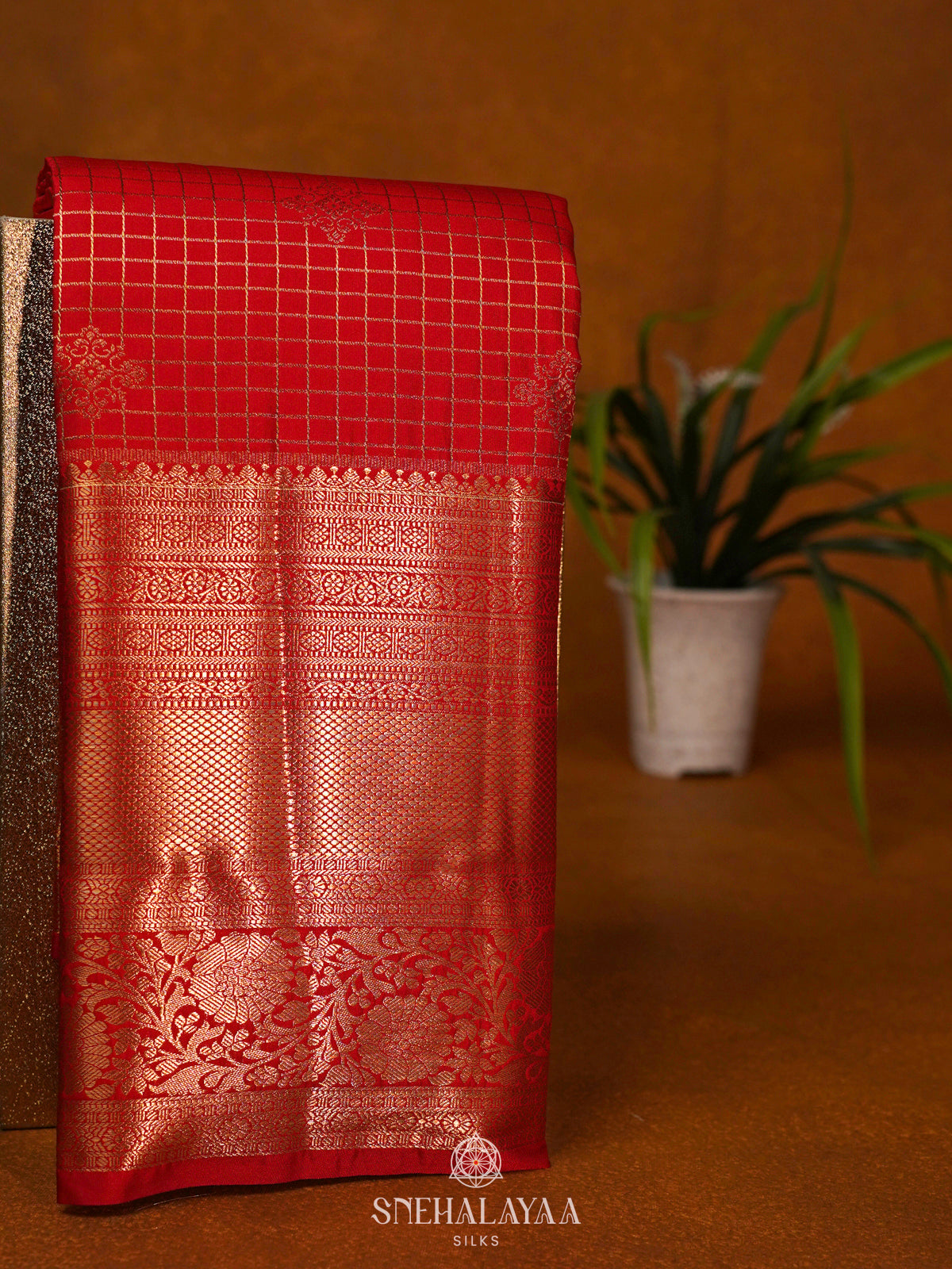 Orange Art Silk Saree