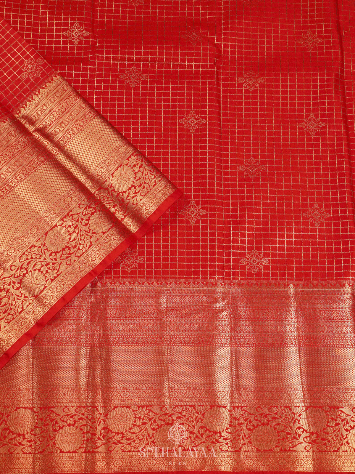 Orange Art Silk Saree