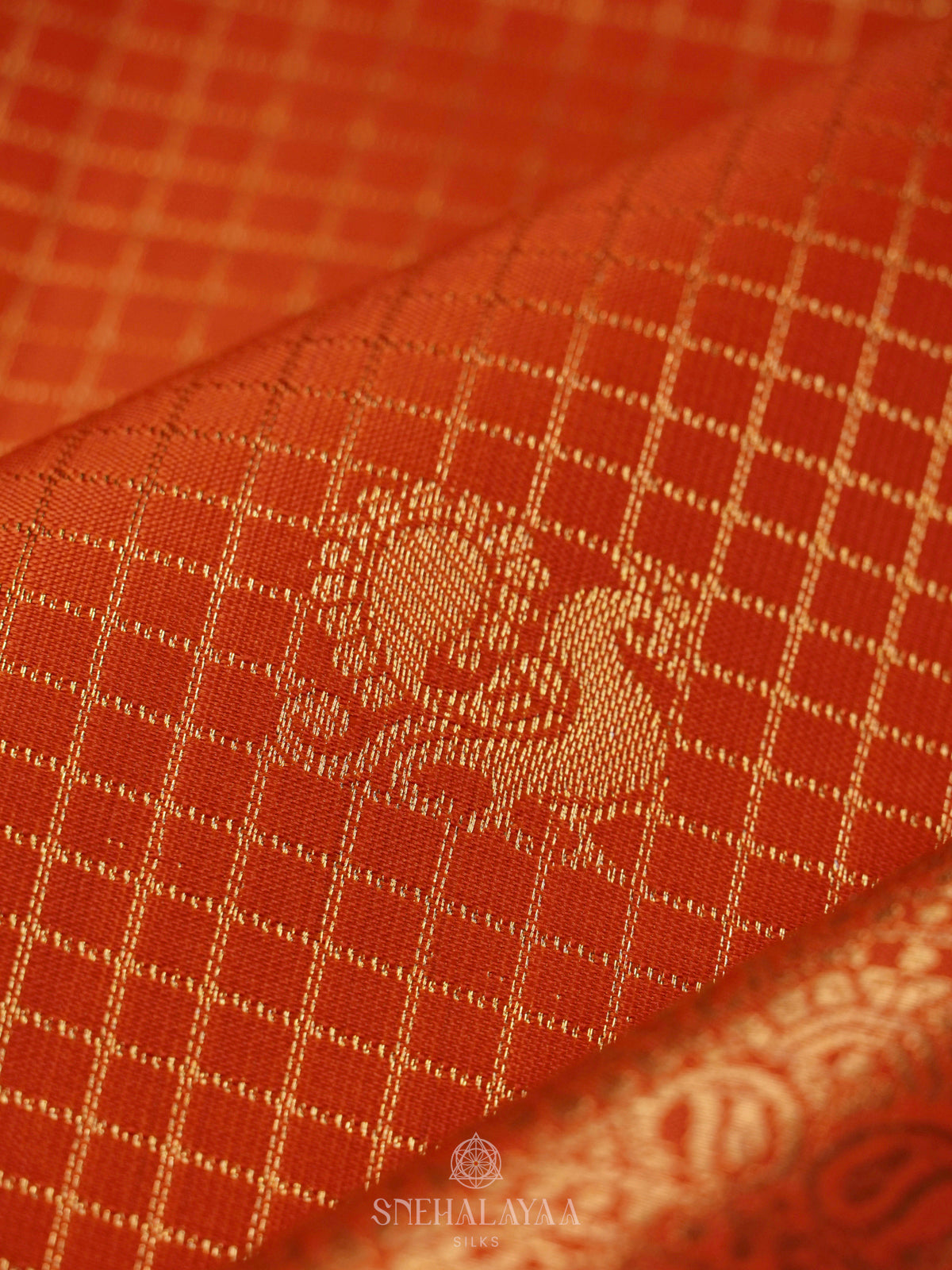 Orange Art Silk Saree