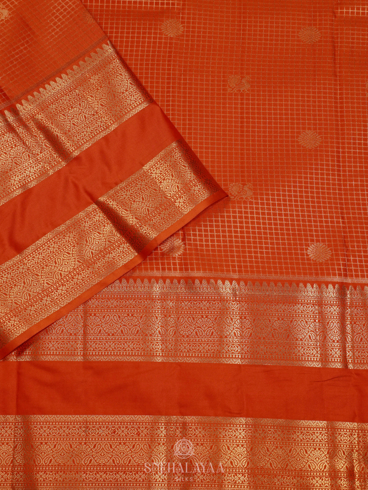 Orange Art Silk Saree