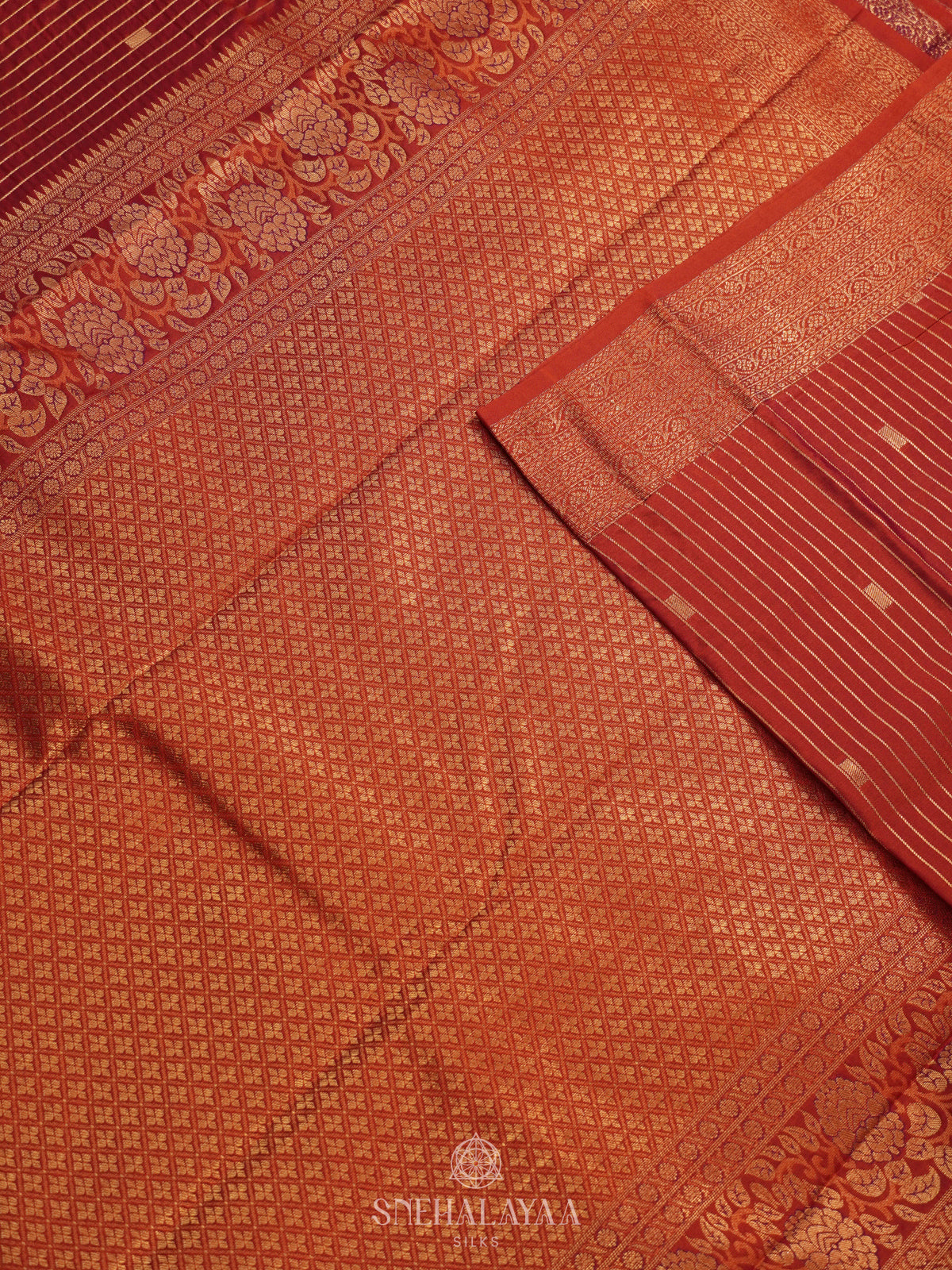 Orange Art Silk Saree