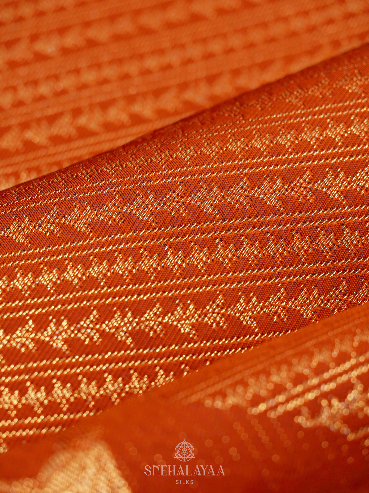 Orange Art Silk Saree