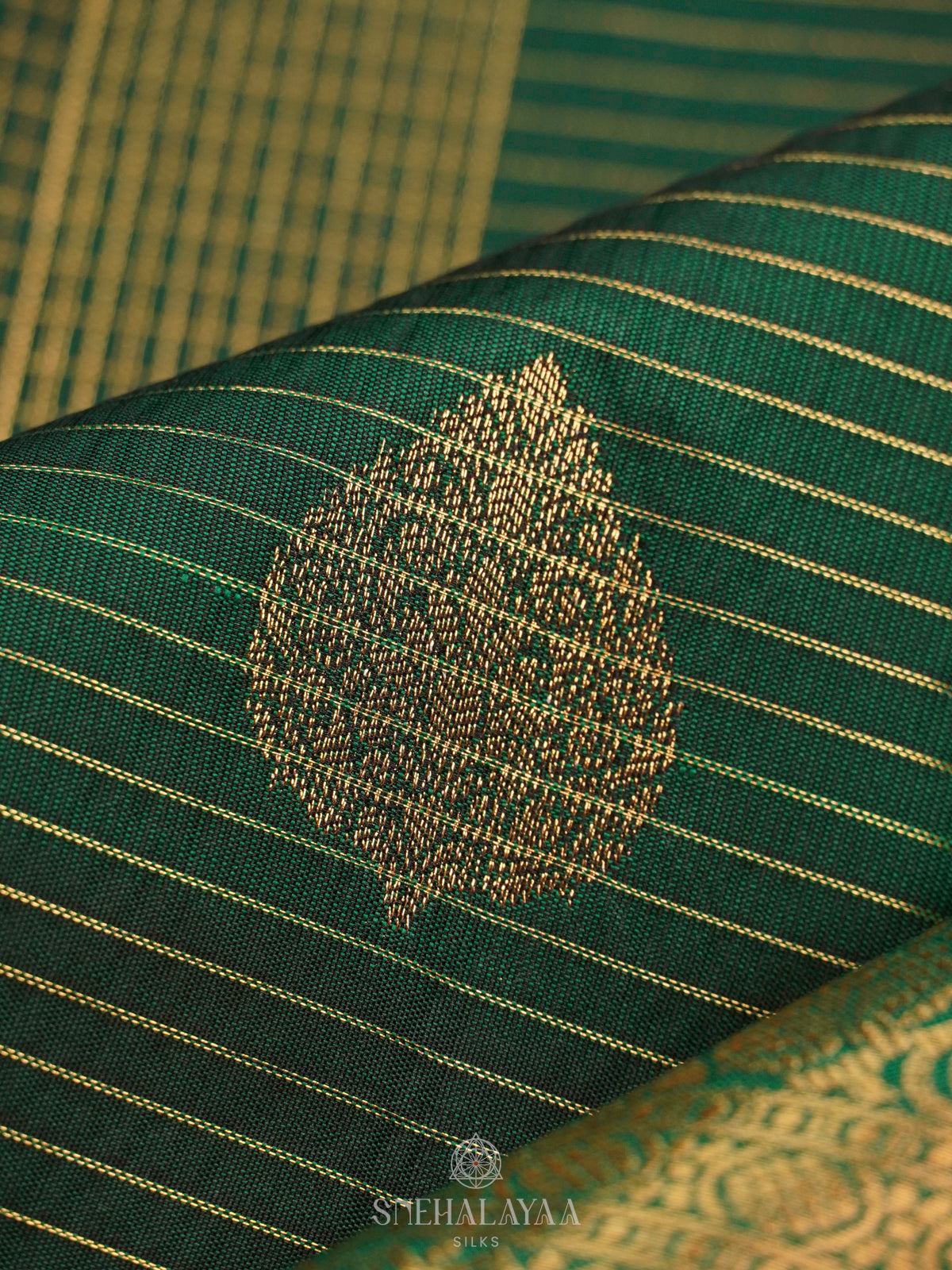 Forest Green Art Silk Saree