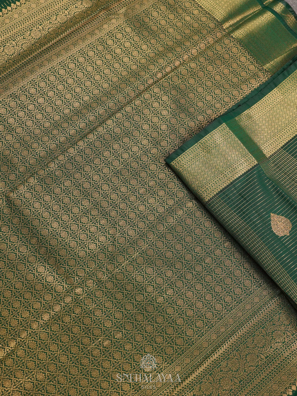 Forest Green Art Silk Saree