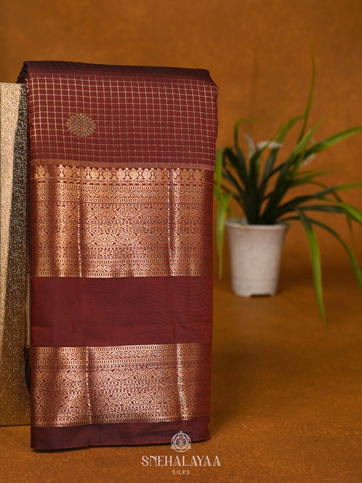 Brown Art Silk Saree