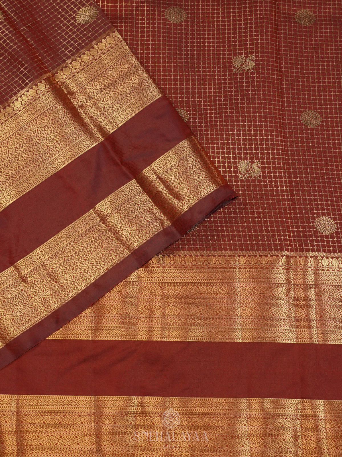 Brown Art Silk Saree