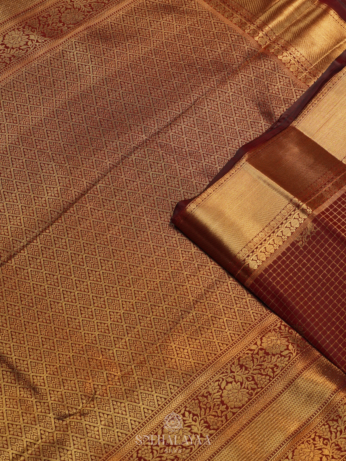 Brown Art Silk Saree