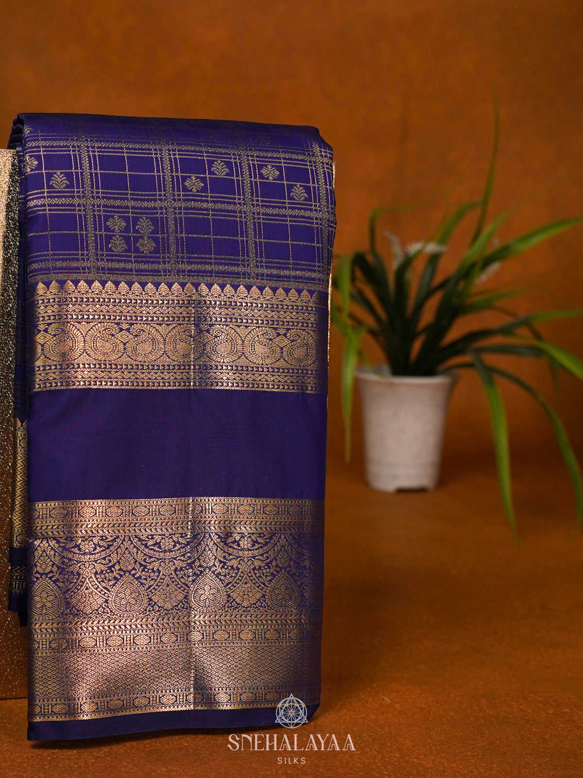 Navy Blue Art Silk Saree