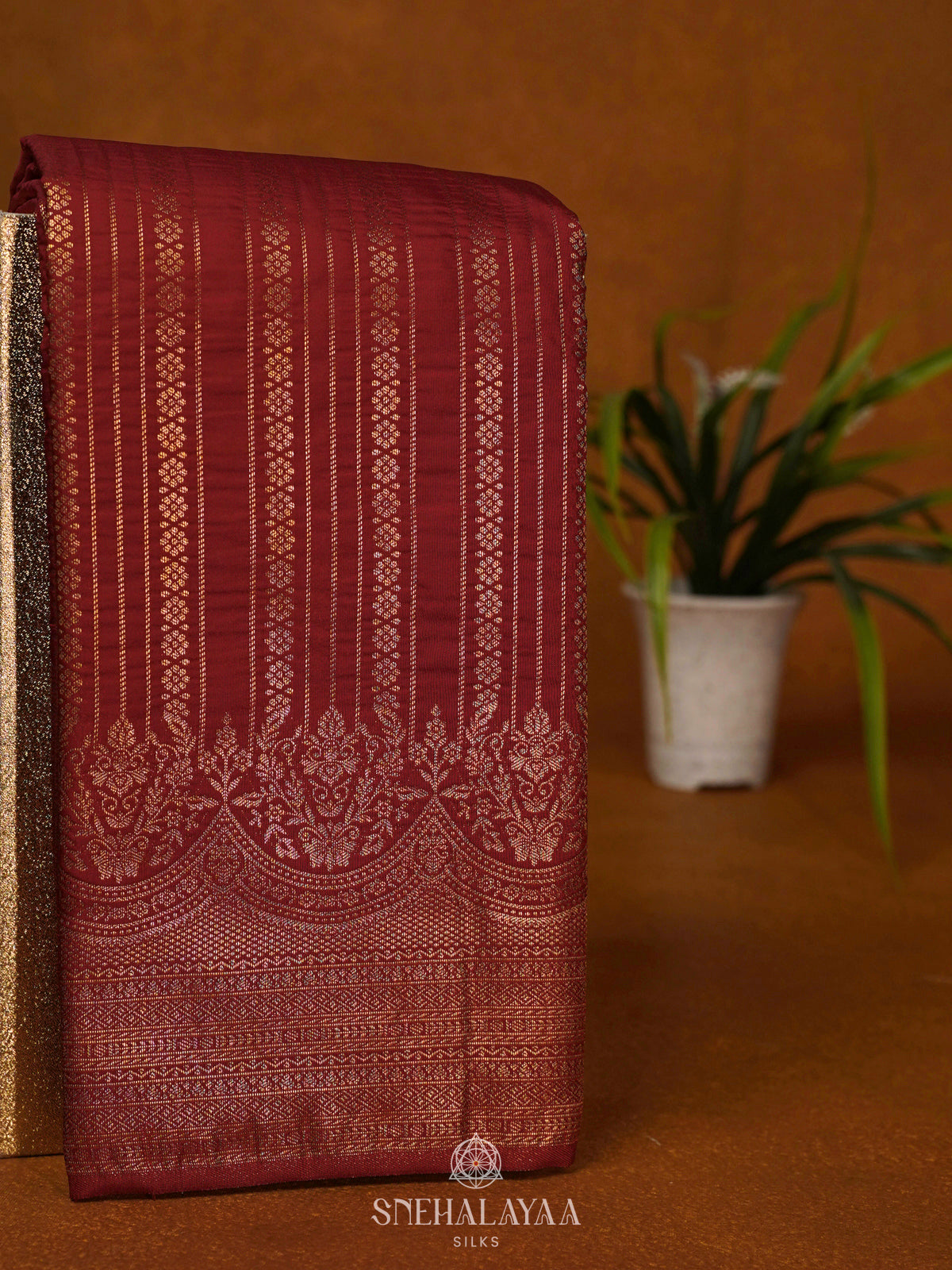 Maroon Art Silk Saree