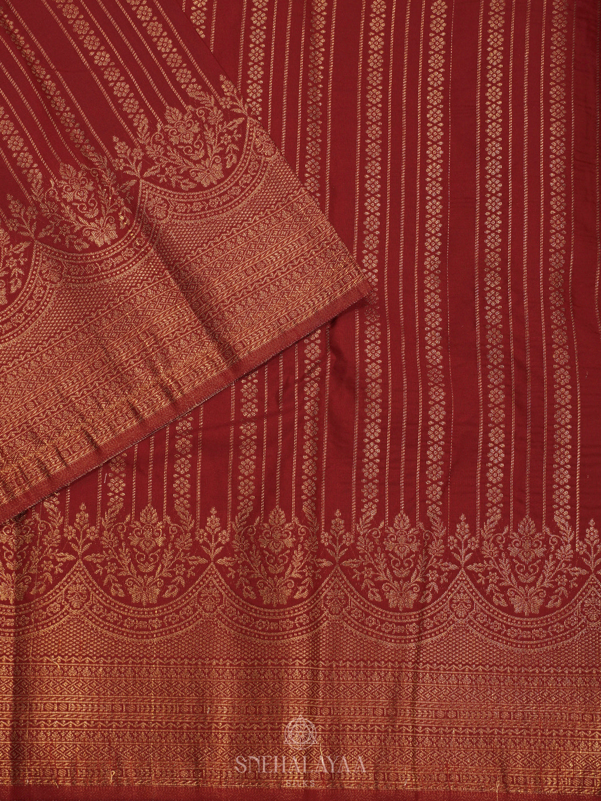 Maroon Art Silk Saree