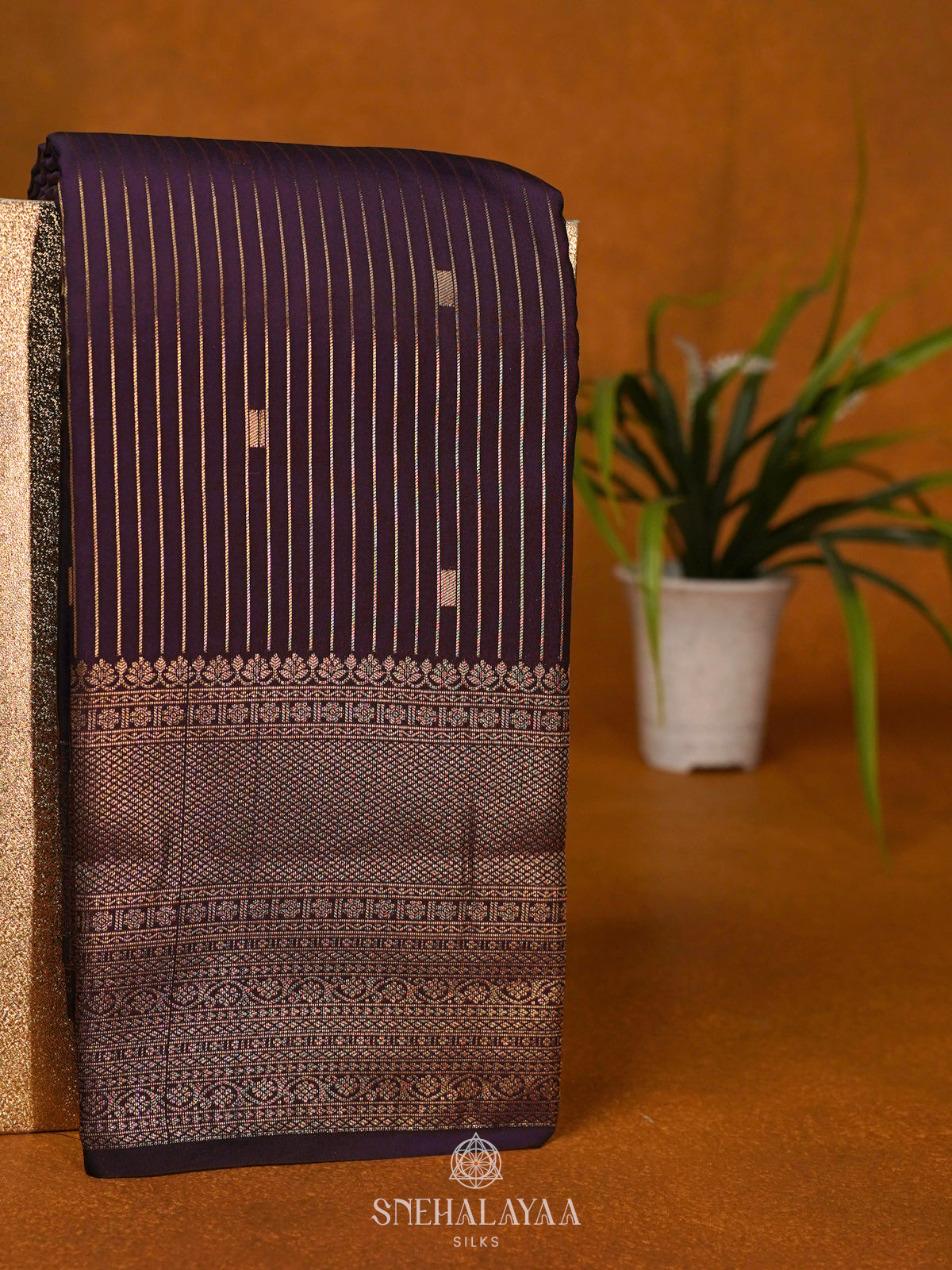 Purple Art Silk Saree