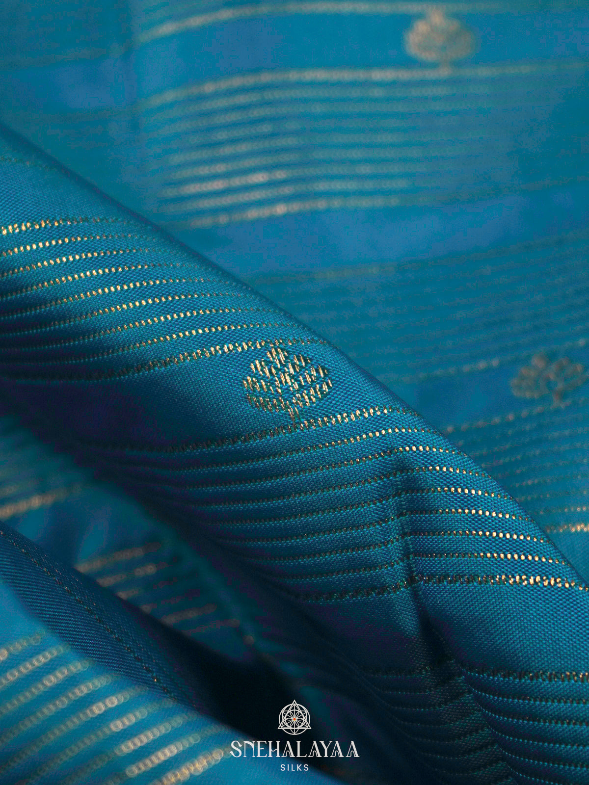 Peacock Blue Art Silk Saree