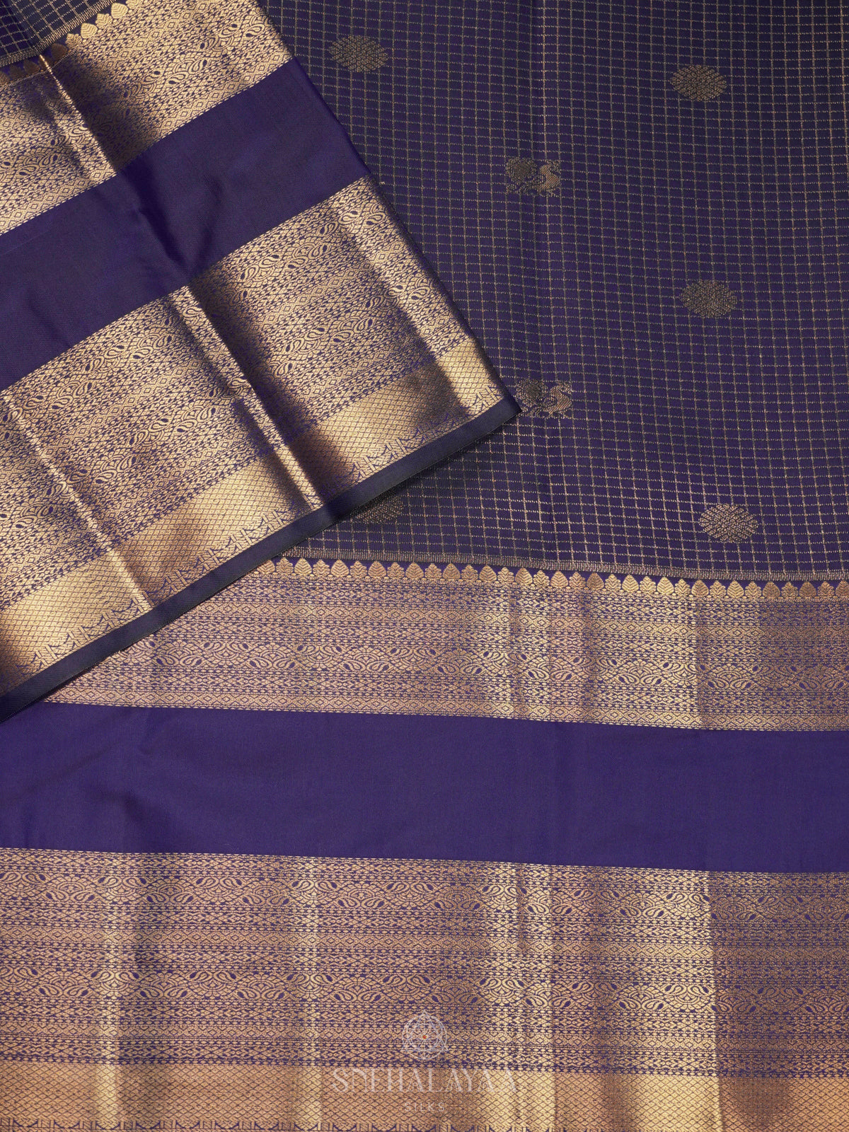 Navy Blue Art Silk Saree