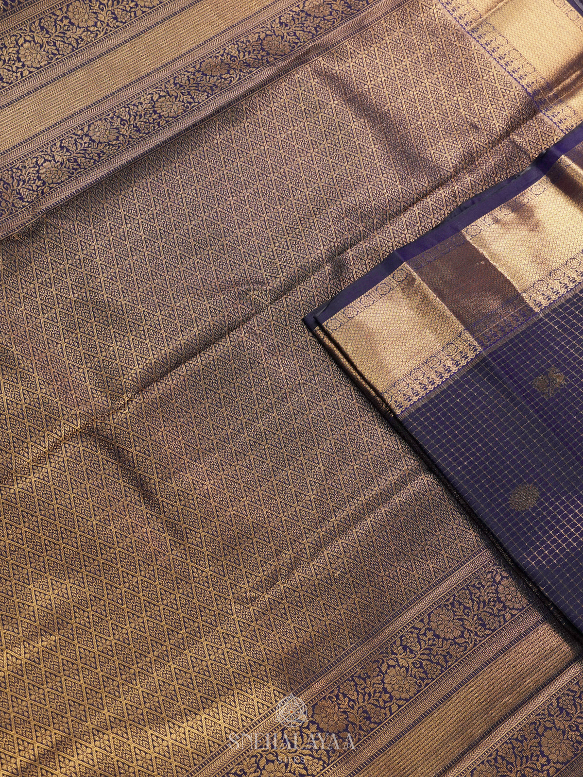 Navy Blue Art Silk Saree