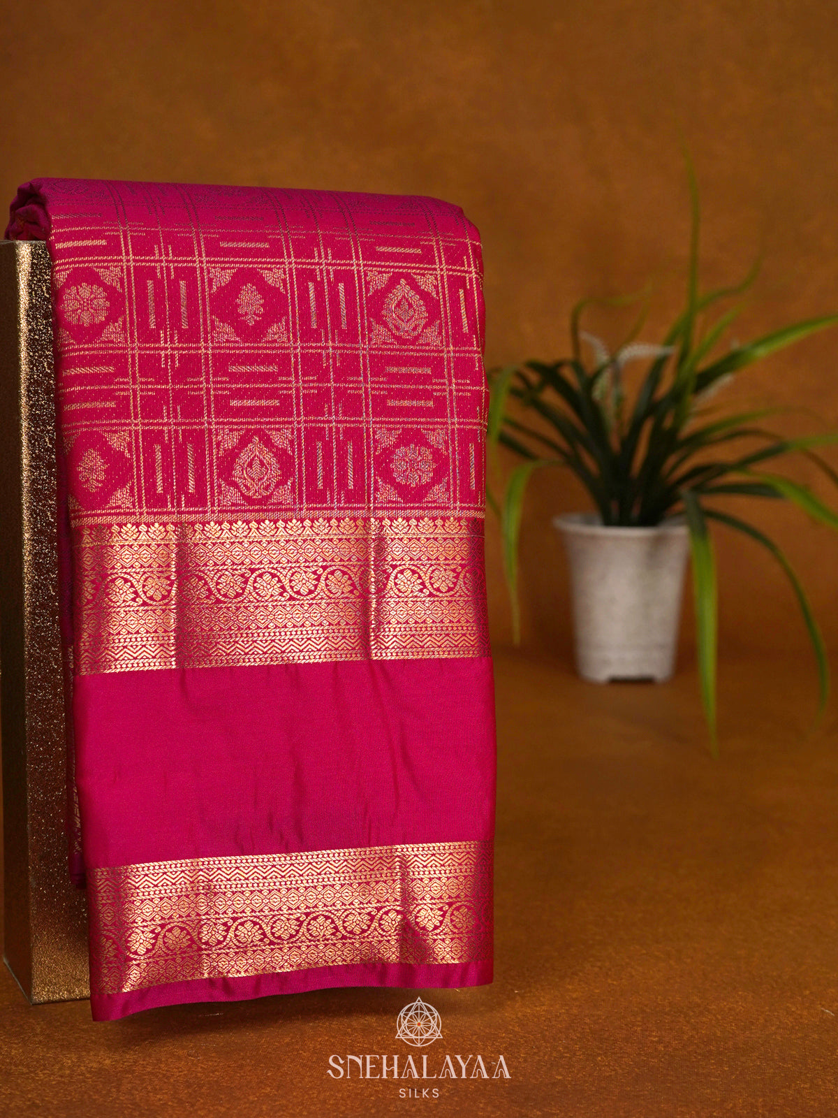 Rani Pink Art Silk Saree