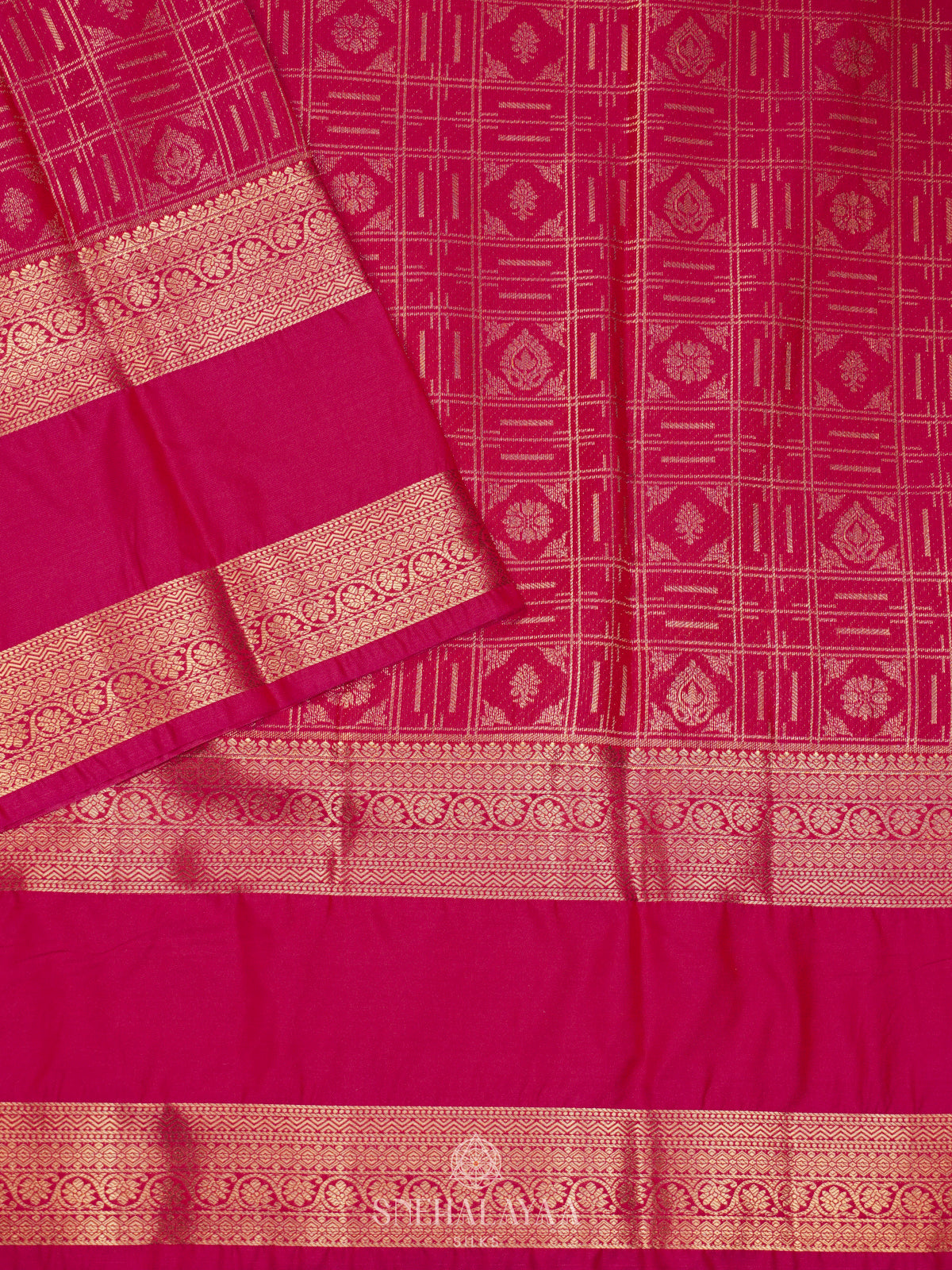 Rani Pink Art Silk Saree