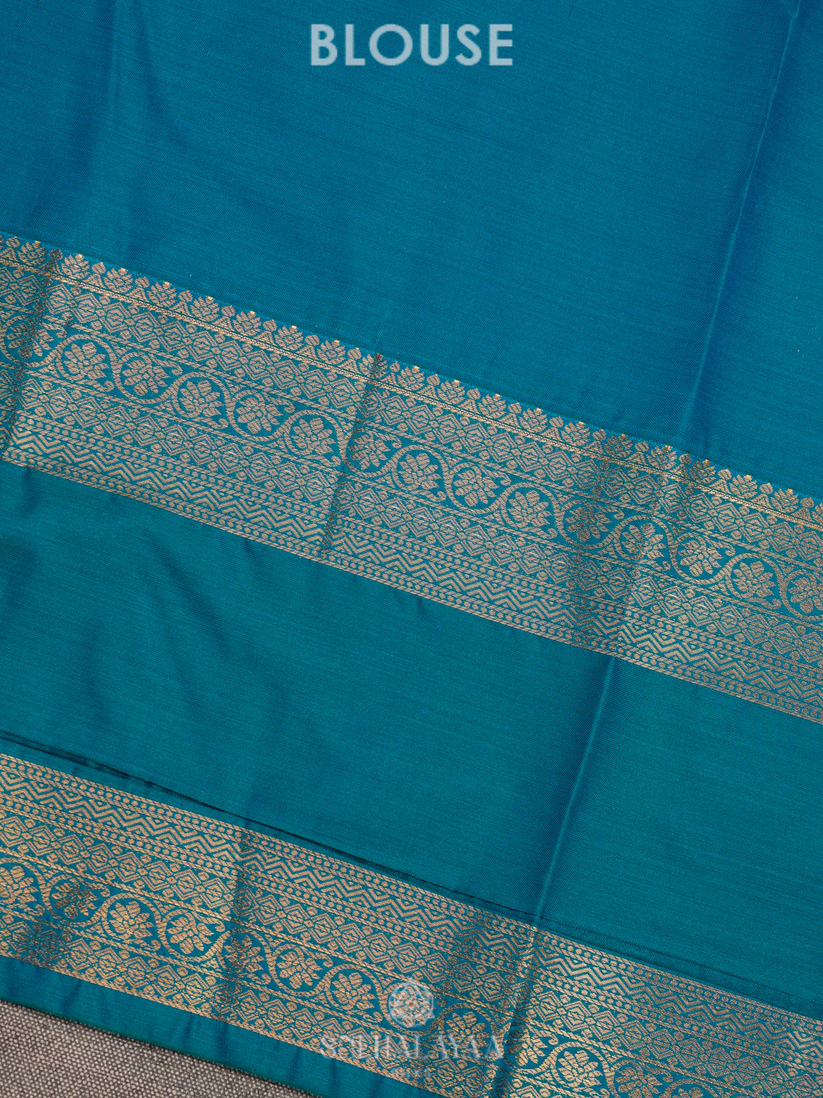 Peacock Blue Art Silk Saree