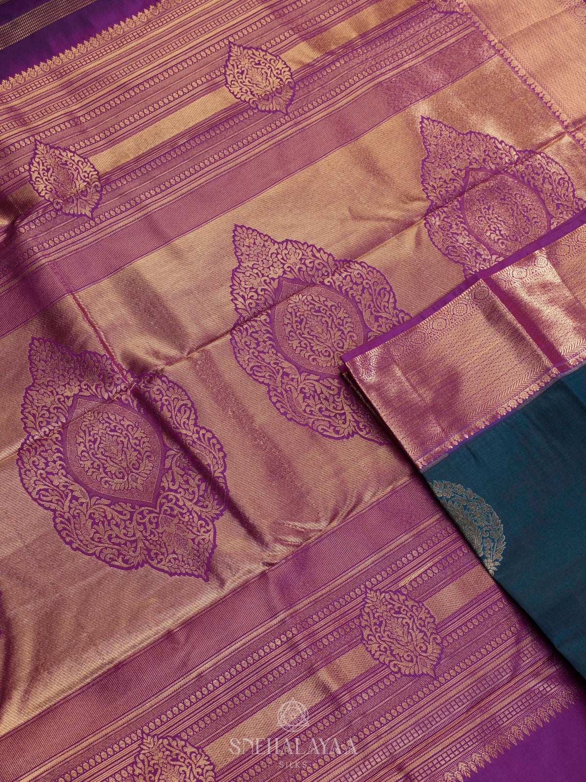 Peacock Blue Art Silk Saree