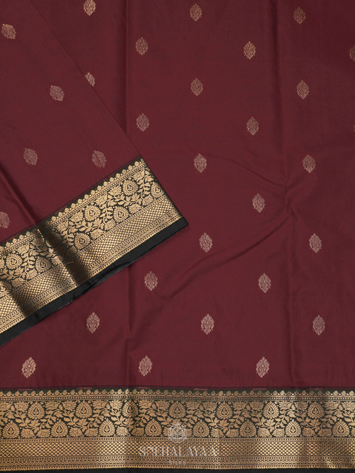 Brown Art Silk Saree