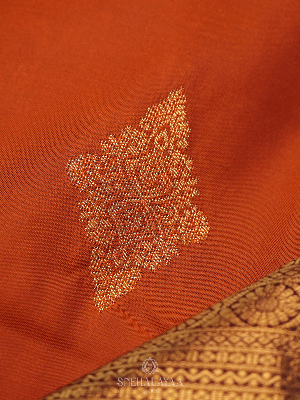Orange Art Silk Saree