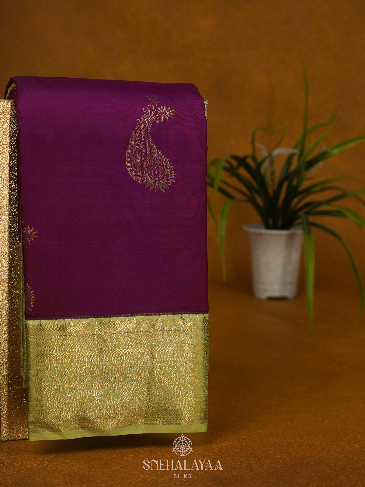 Purple Art Silk Saree