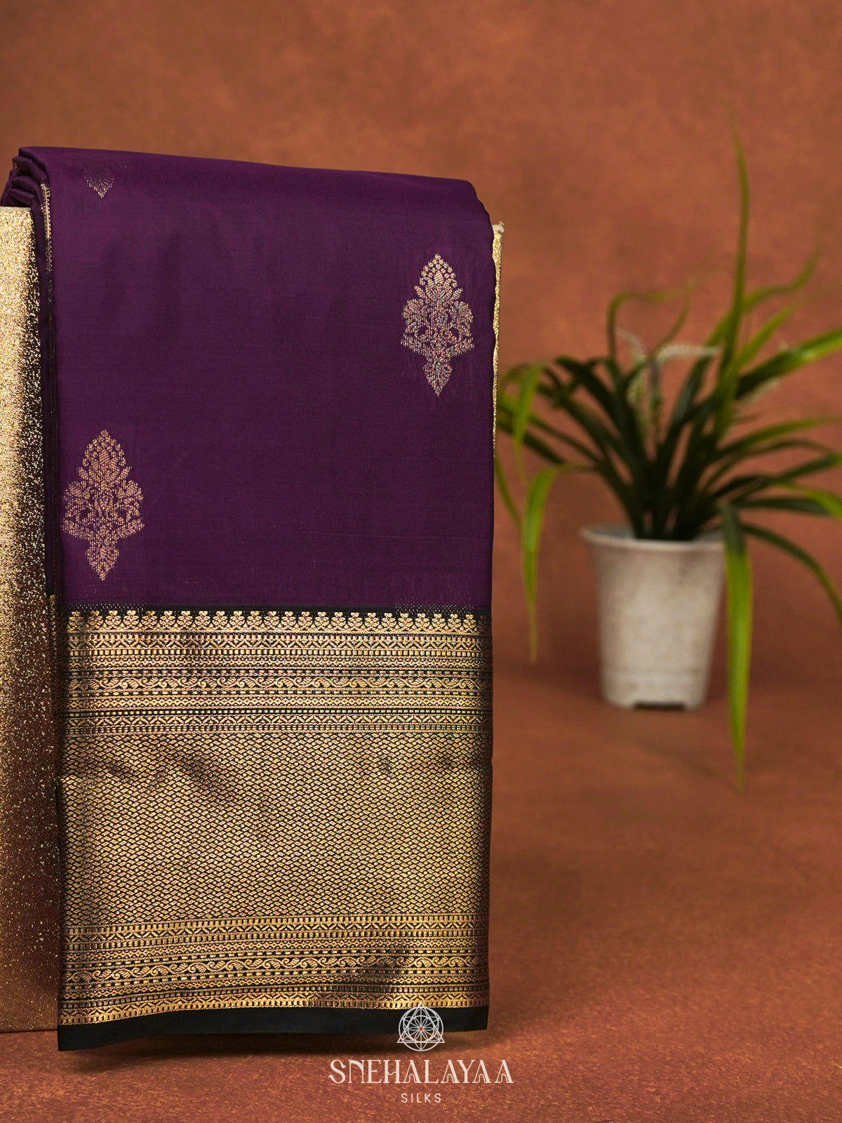 Purple Art Silk Saree