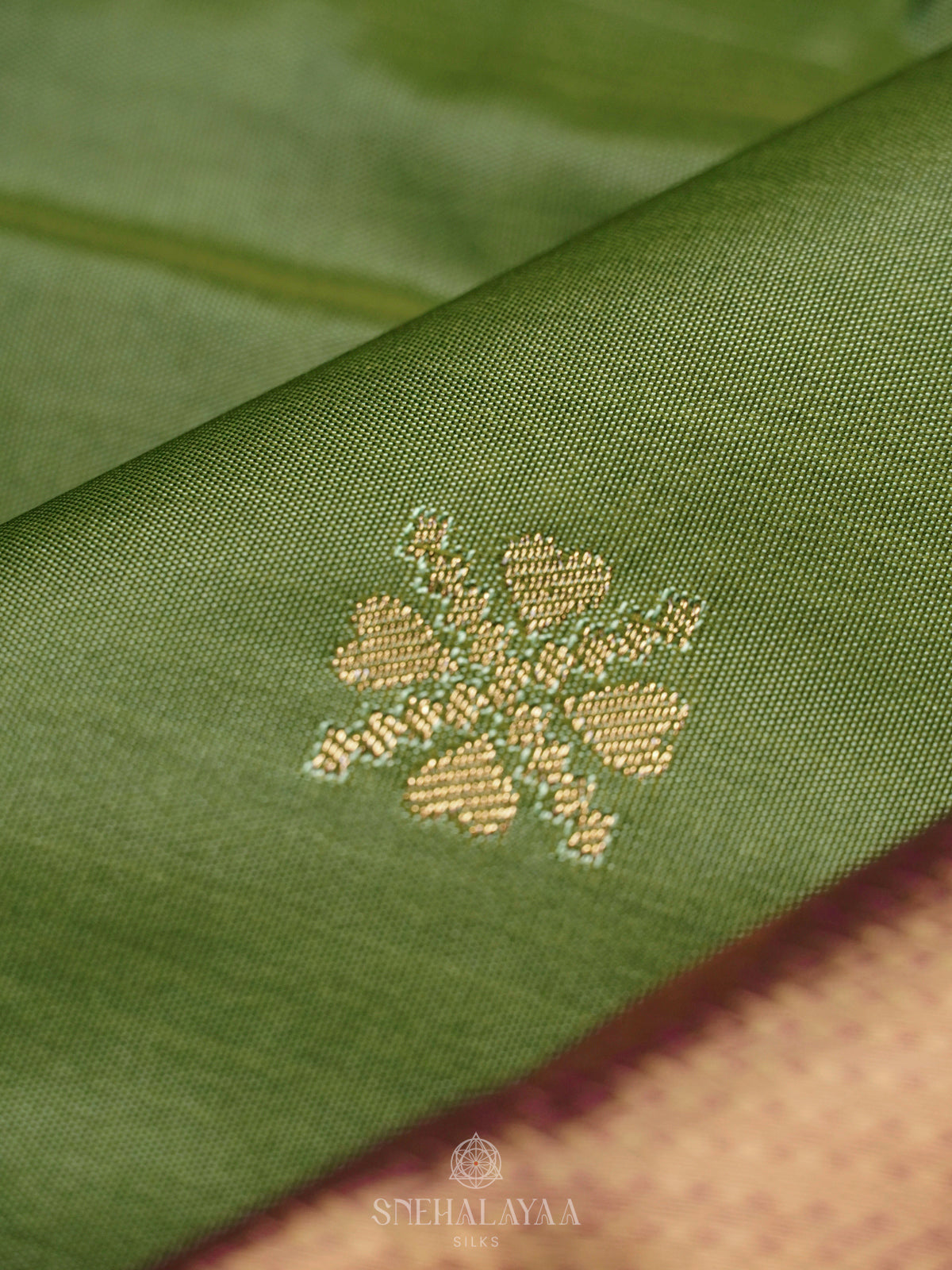 Olive Green Art Silk Saree