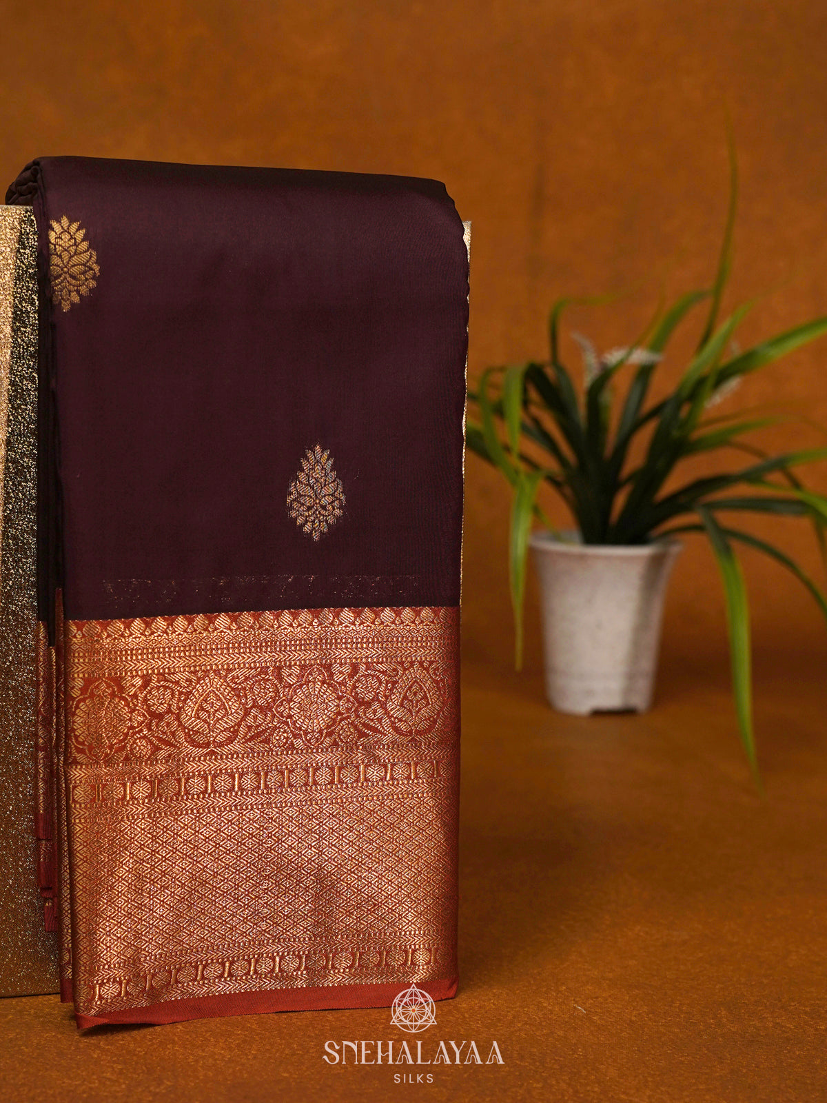Coffee Brown Art Silk Saree