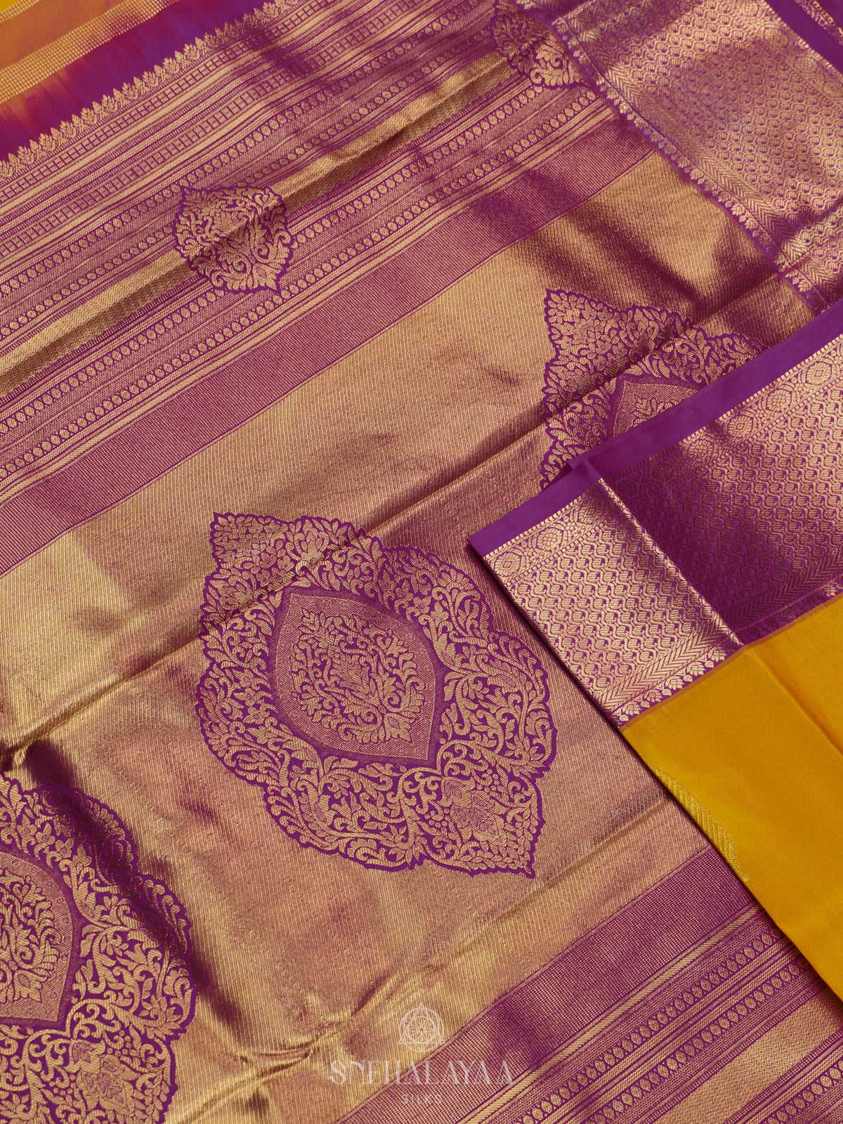 Mango Yellow Art Silk Saree
