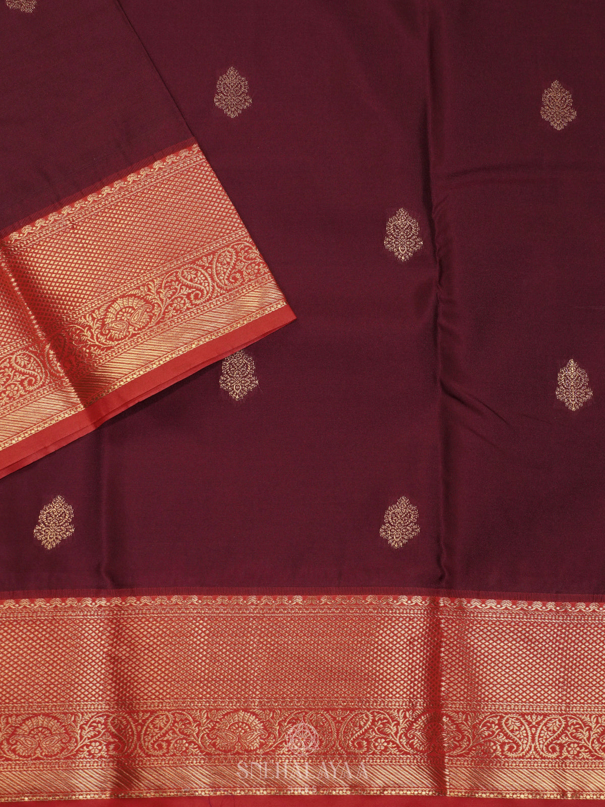 Burgundy Art Silk Saree