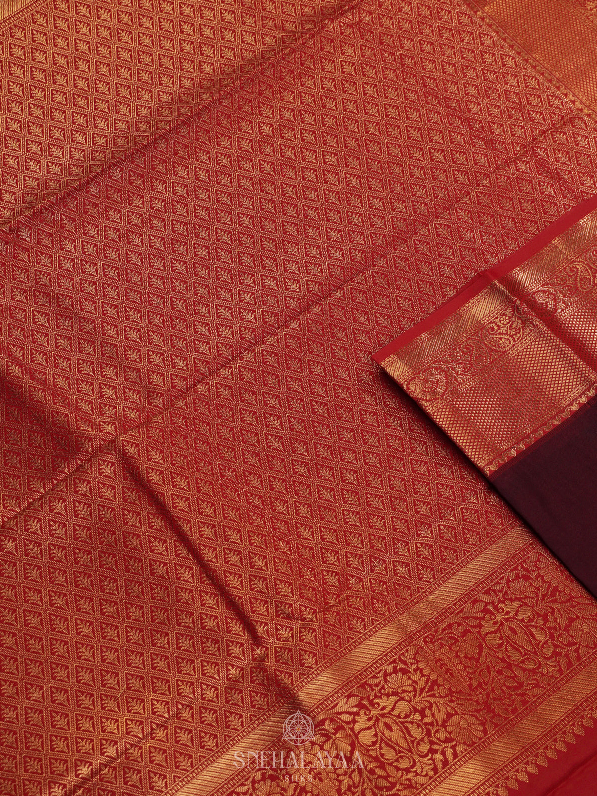 Burgundy Art Silk Saree