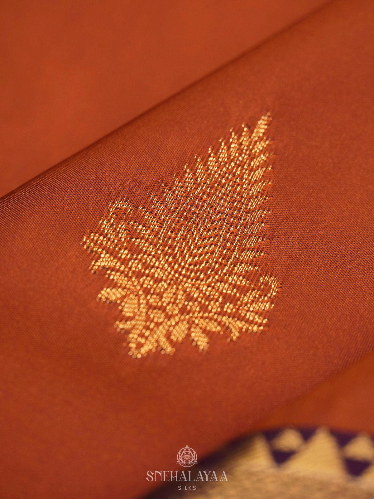 Burnt Orange Art Silk Saree