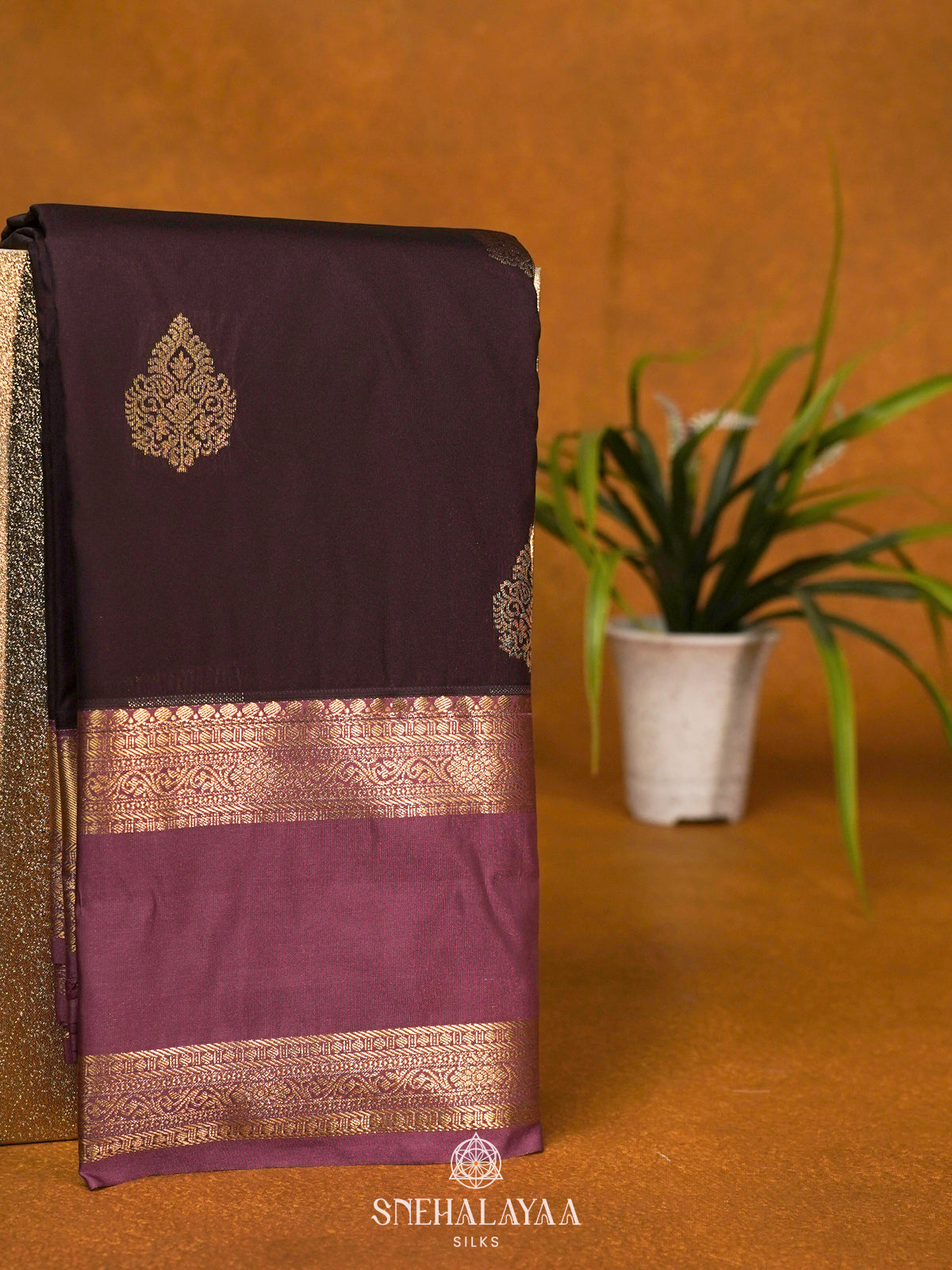 Coffee Brown Art Silk Saree