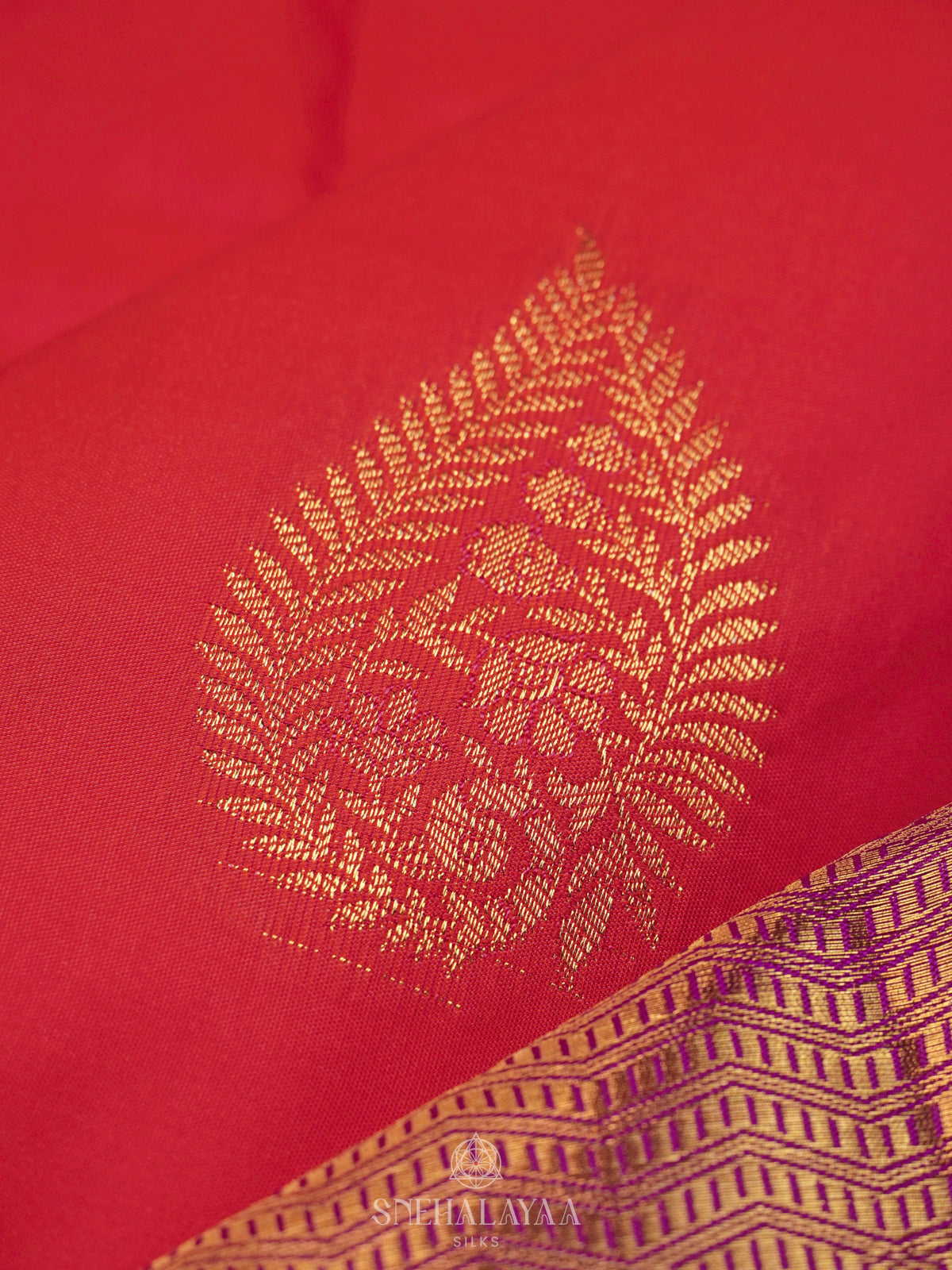 Ruby Red Art Silk Saree