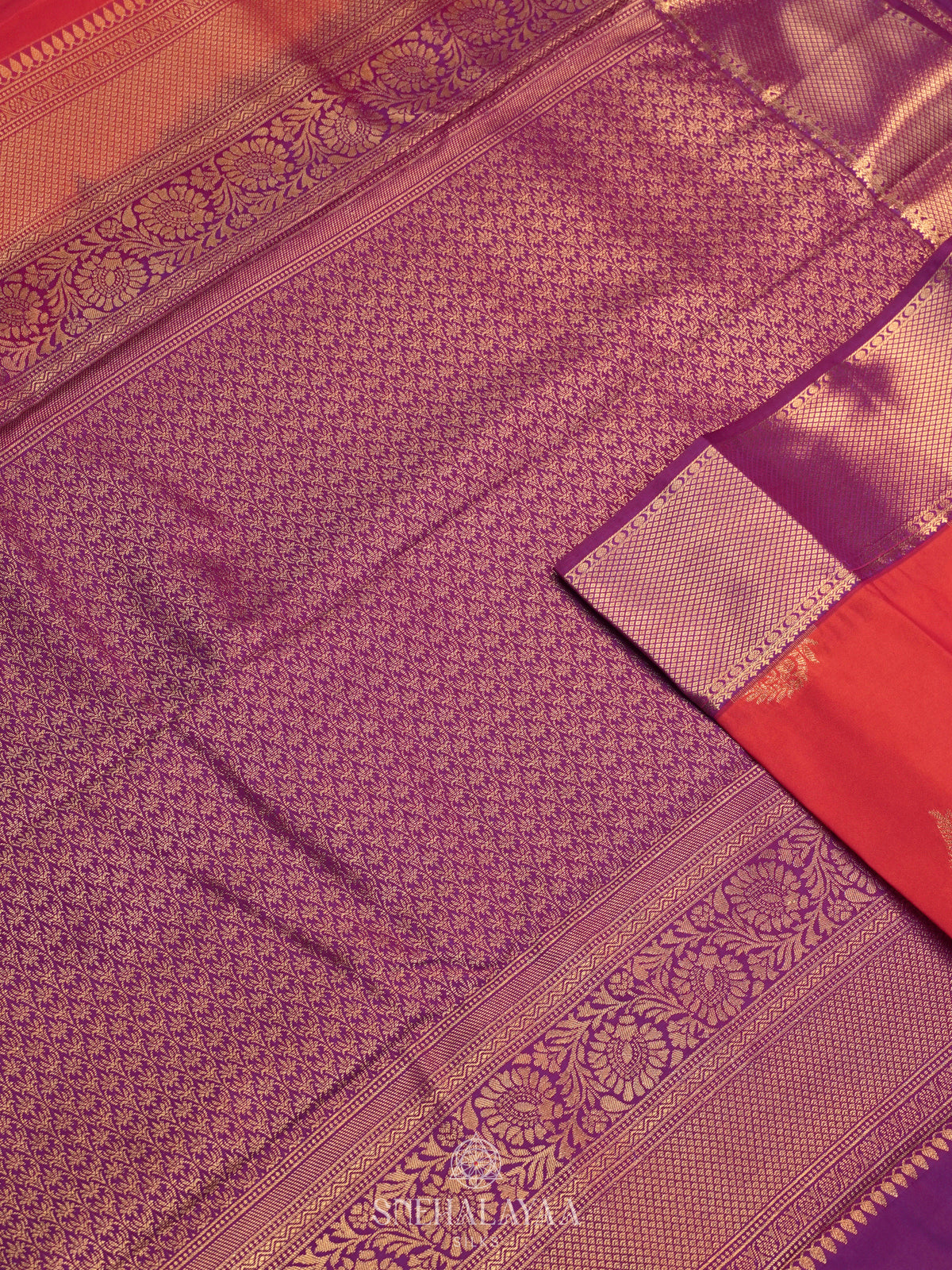 Ruby Red Art Silk Saree