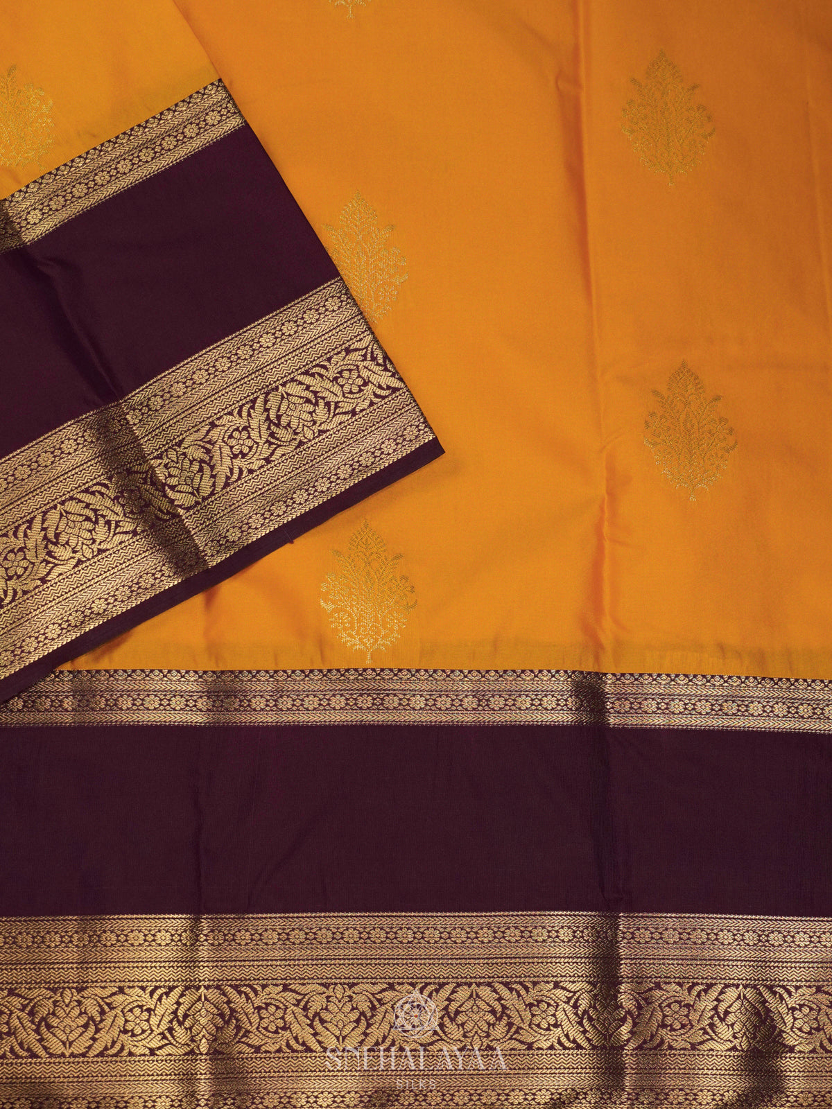 Mango Yellow Art Silk Saree