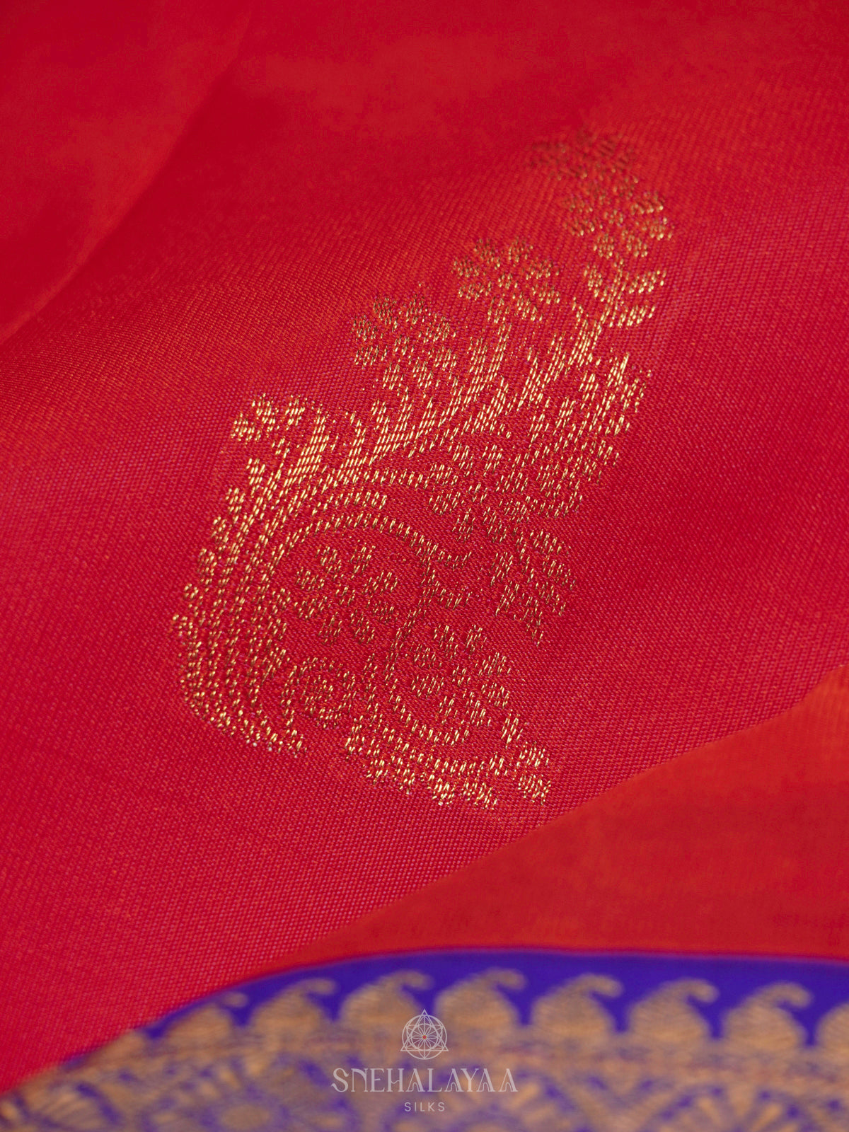 Ruby Red Art Silk Saree