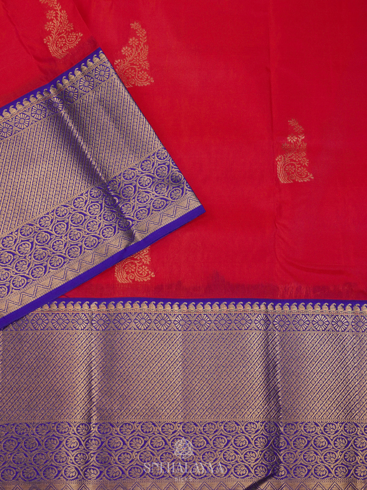 Ruby Red Art Silk Saree