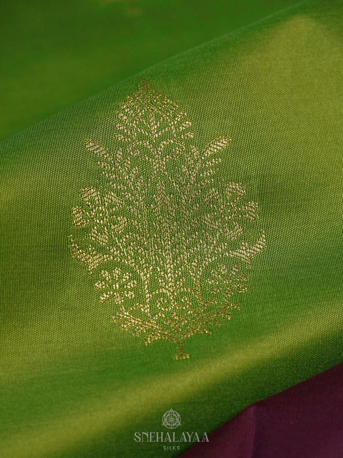Lime Green Art Silk Saree