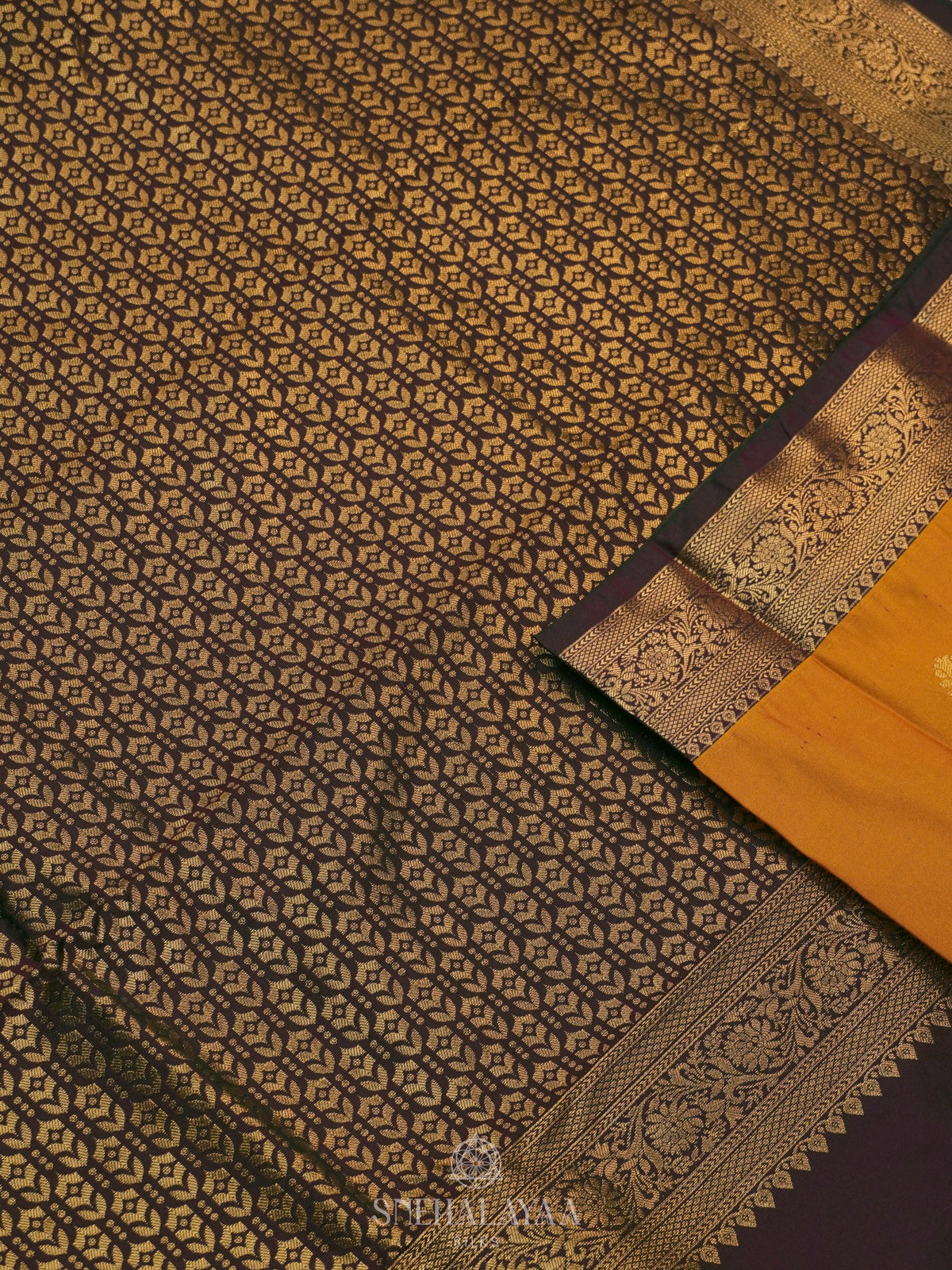 Mustard Art Silk Saree