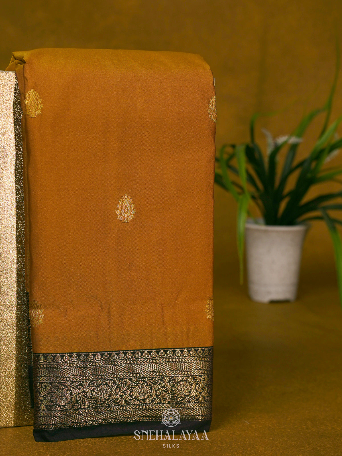 Mustard Art Silk Saree