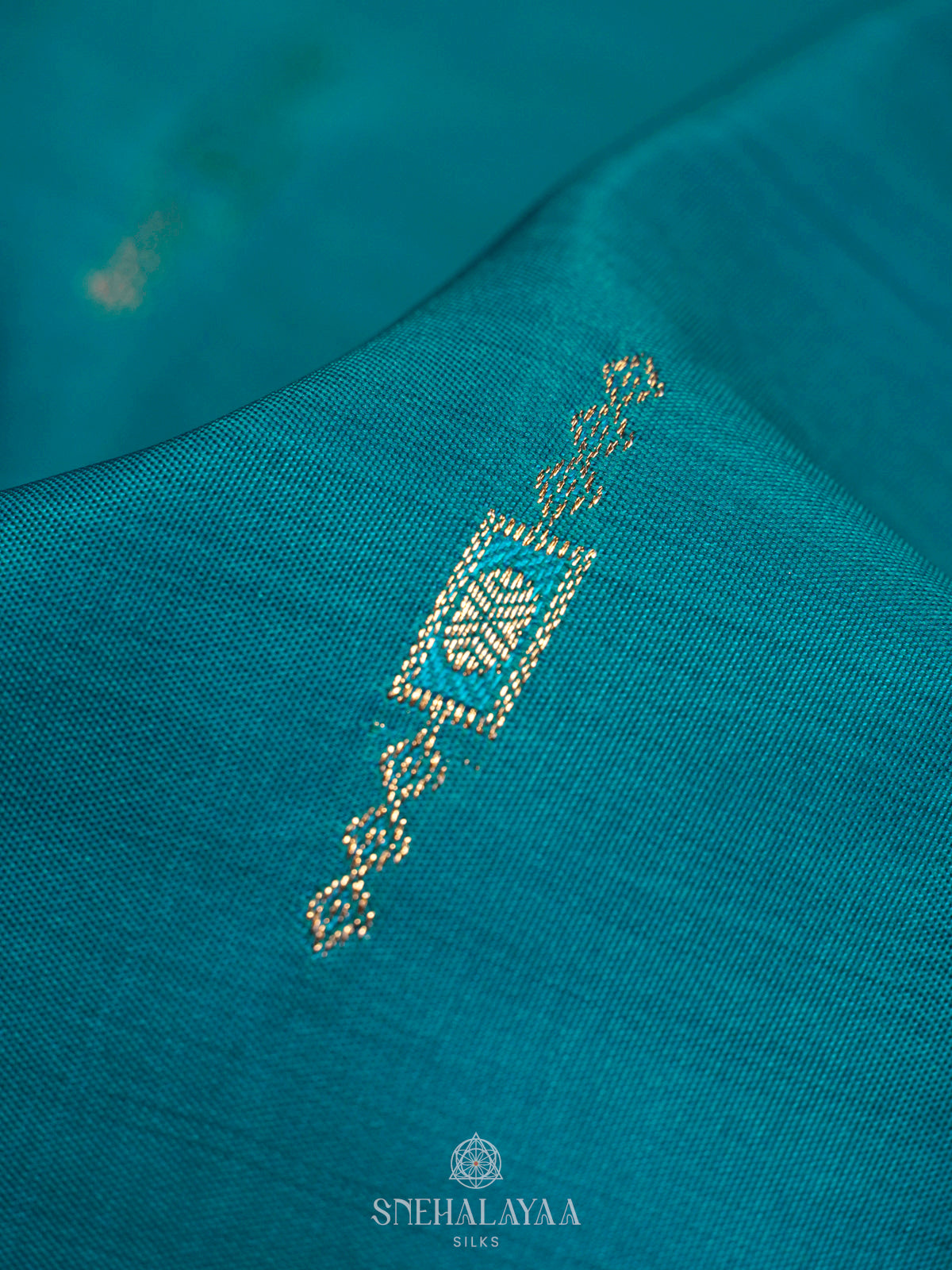 Peacock Blue Art Silk Saree