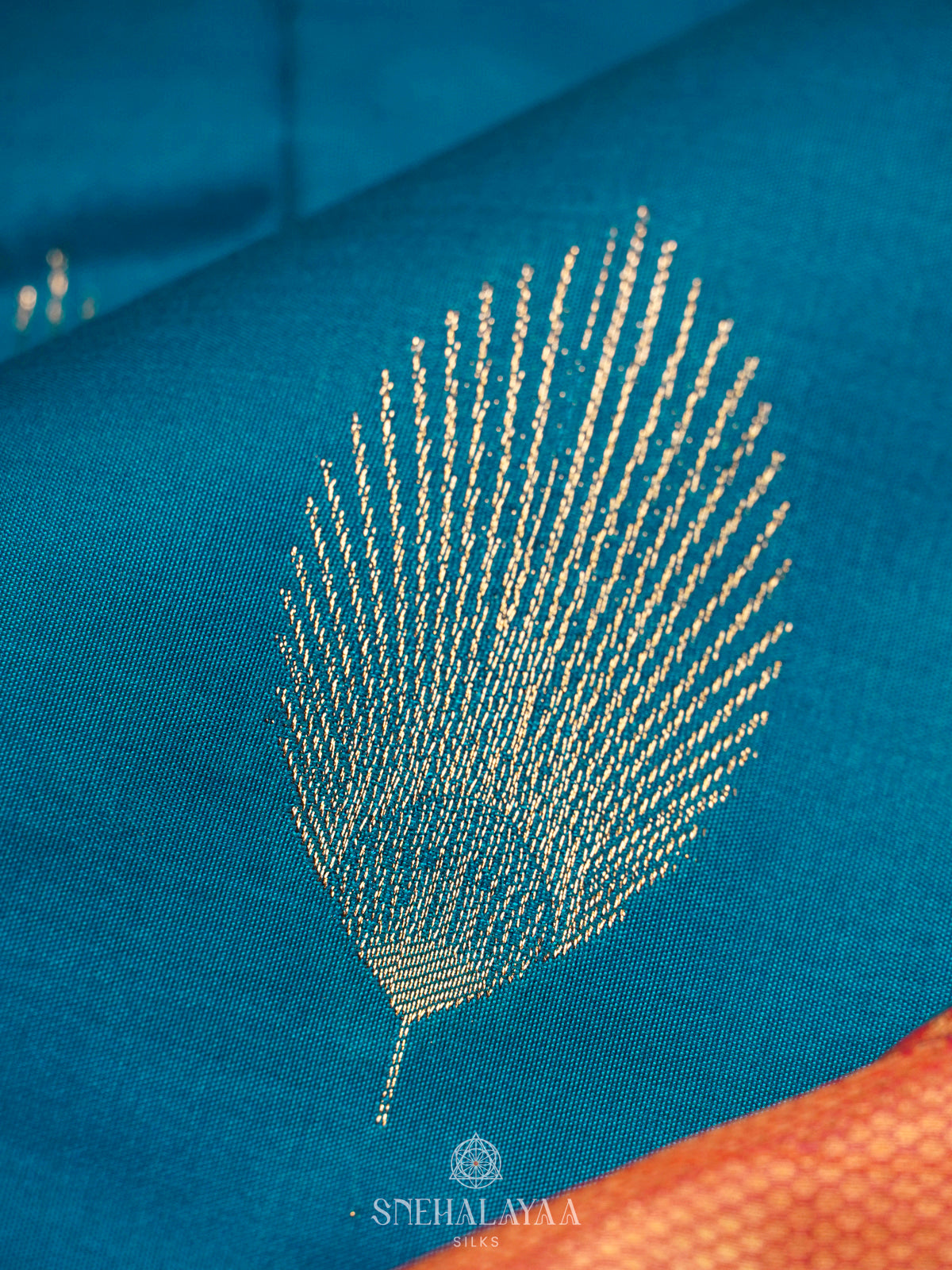 Peacock Blue Art Silk Saree