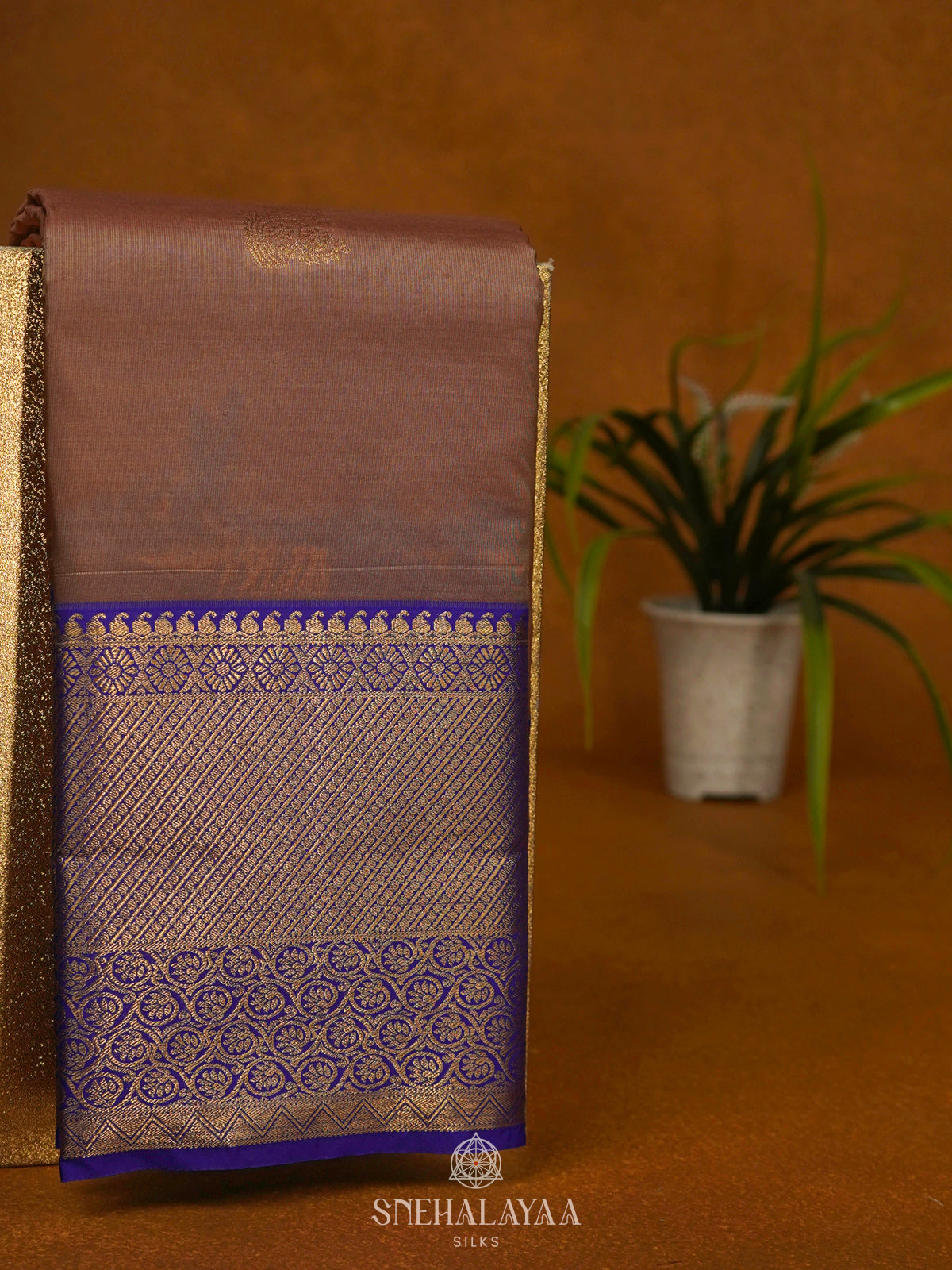 Brown Art Silk Saree