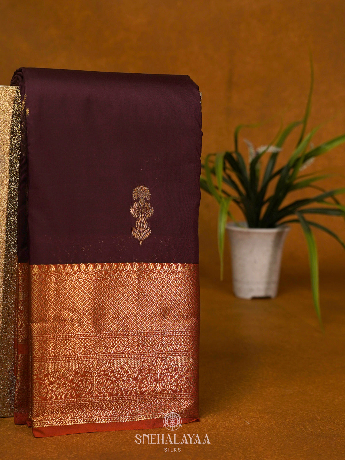 Coffee Brown Art Silk Saree
