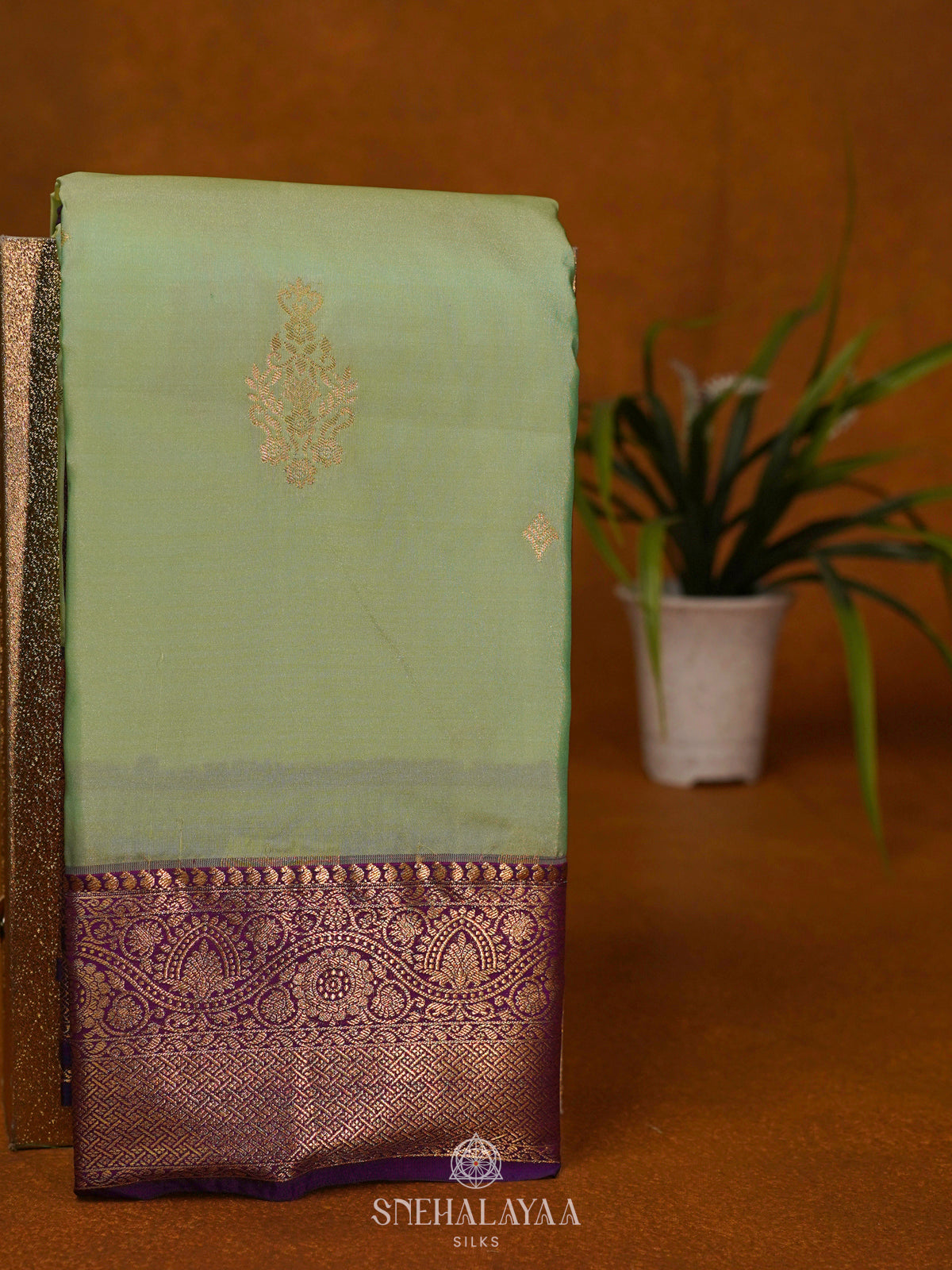 Pale Green Art Silk Saree