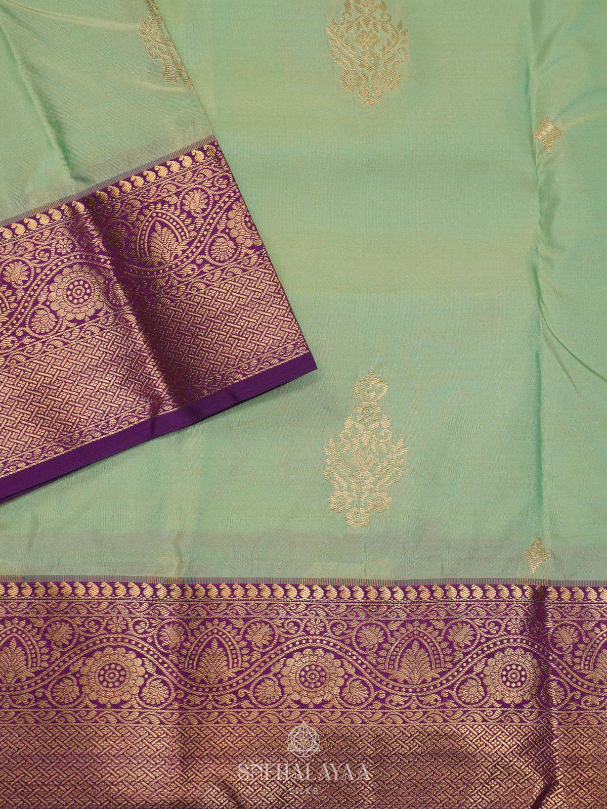 Pale Green Art Silk Saree