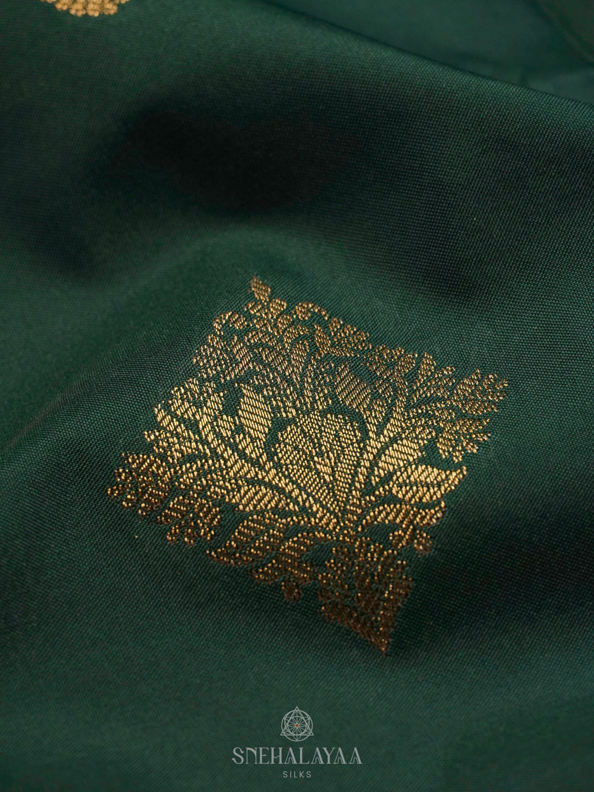 Forest Green Art Silk Saree